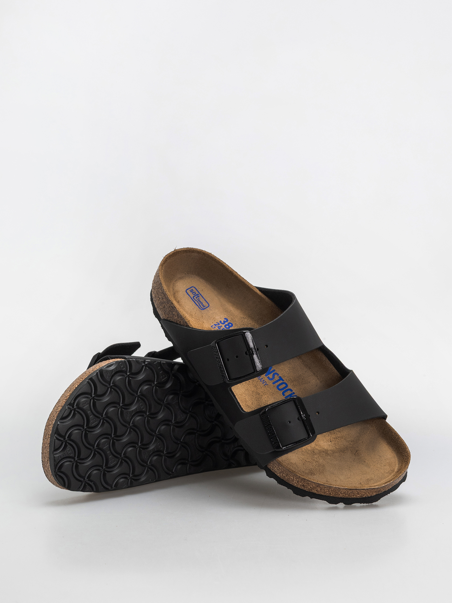 Birkenstock Flip Flops Arizona Soft Footbed Birko Flor Regular (black)