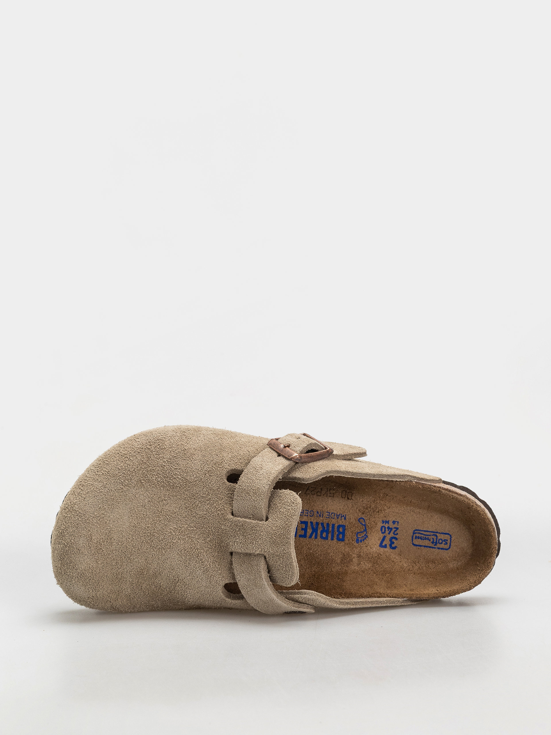 Birkenstock Flip-flops Boston Soft Footbed Suede Leather Regular (taupe)