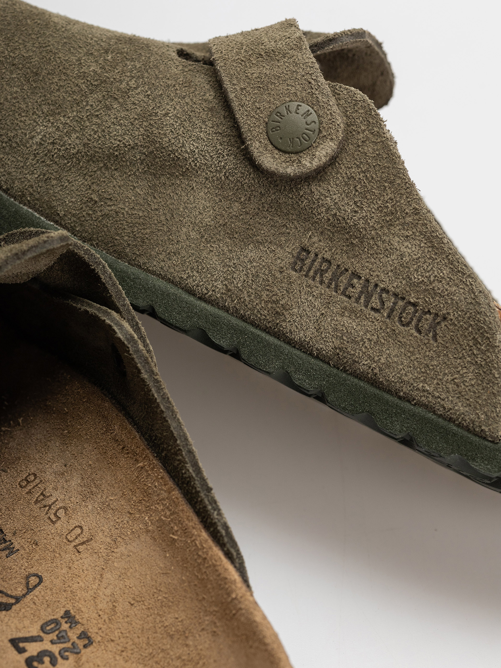 Birkenstock Flip-flops Boston Suede Leather Regular (thyme)
