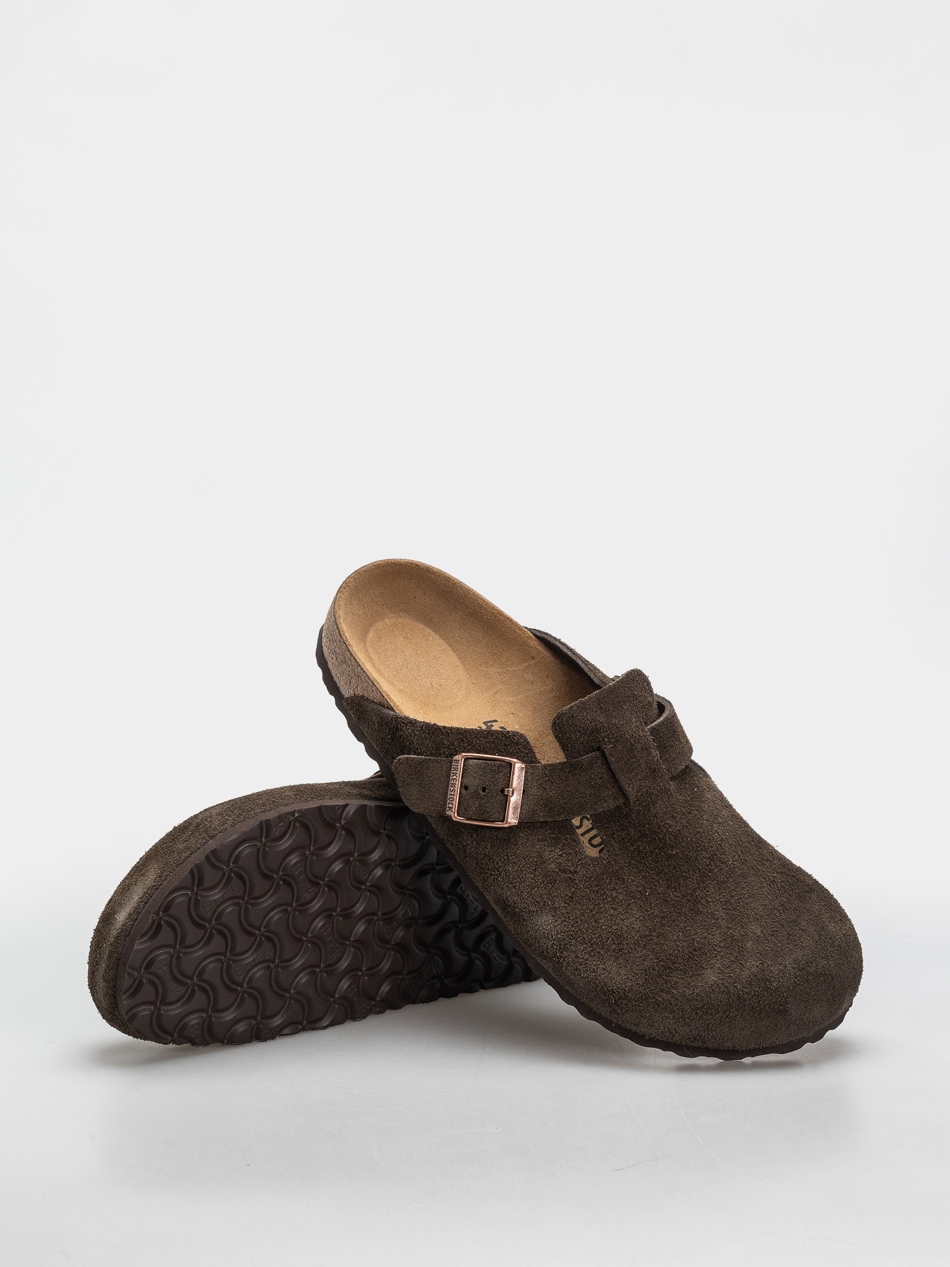 Birkenstock Flip-flops Boston Suede Leather Narrow - brown (mocca)