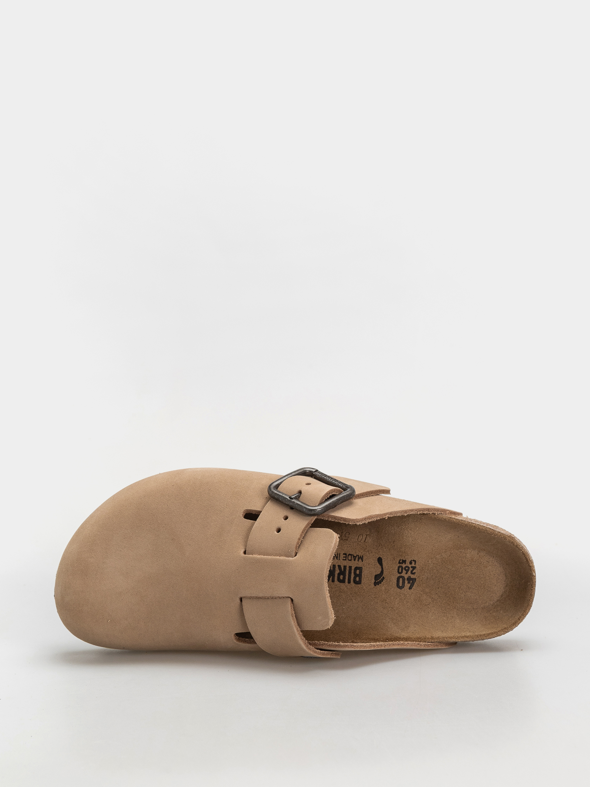 Birkenstock Flip-flops Boston Wire Buckle Nubuck Leather Narrow (sandcastle)