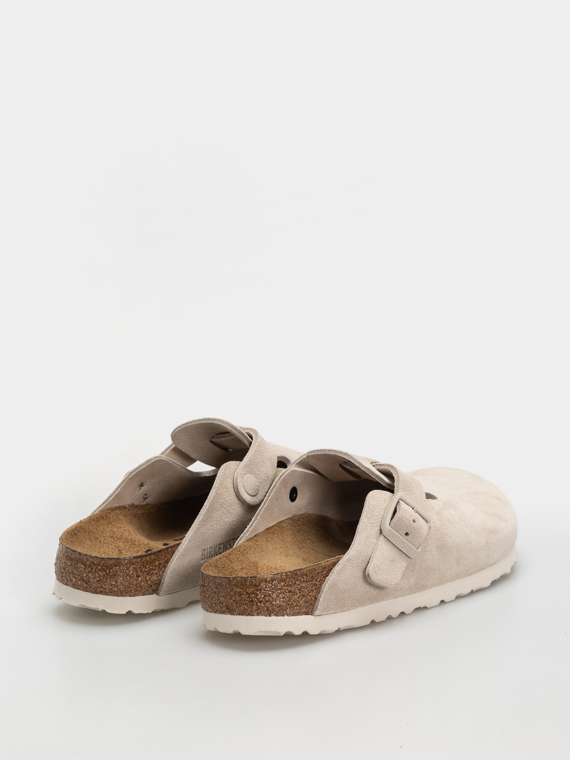 Birkenstock Flip Flops Boston Suede Leather Narrow (oyster)