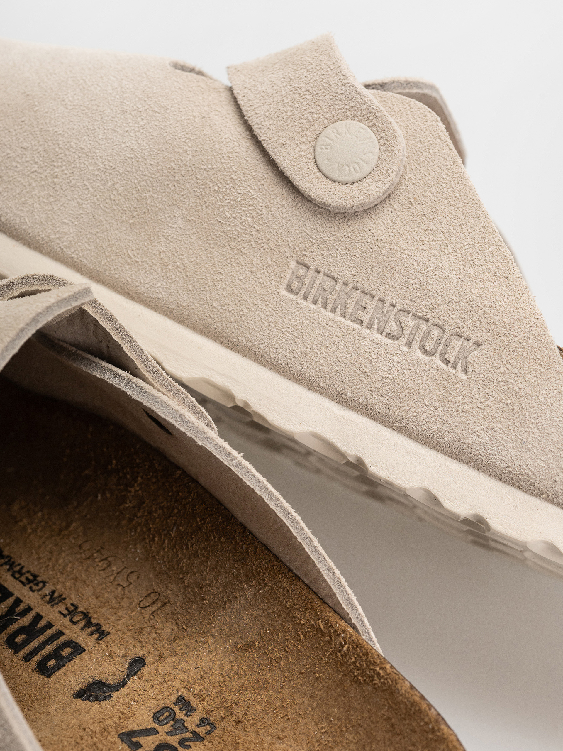 Birkenstock Flip-flops Boston Suede Leather Narrow (oyster)