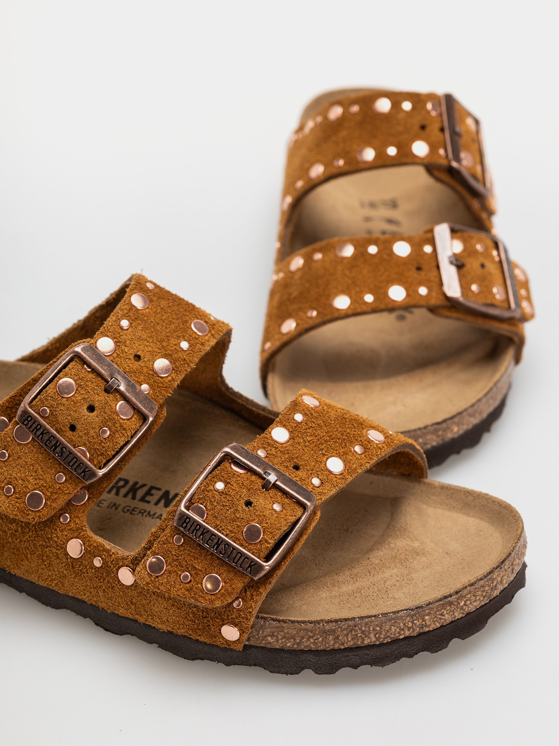 Birkenstock Flip-flops Arizona Rivets Suede Leather Narrow Wmn (mink)