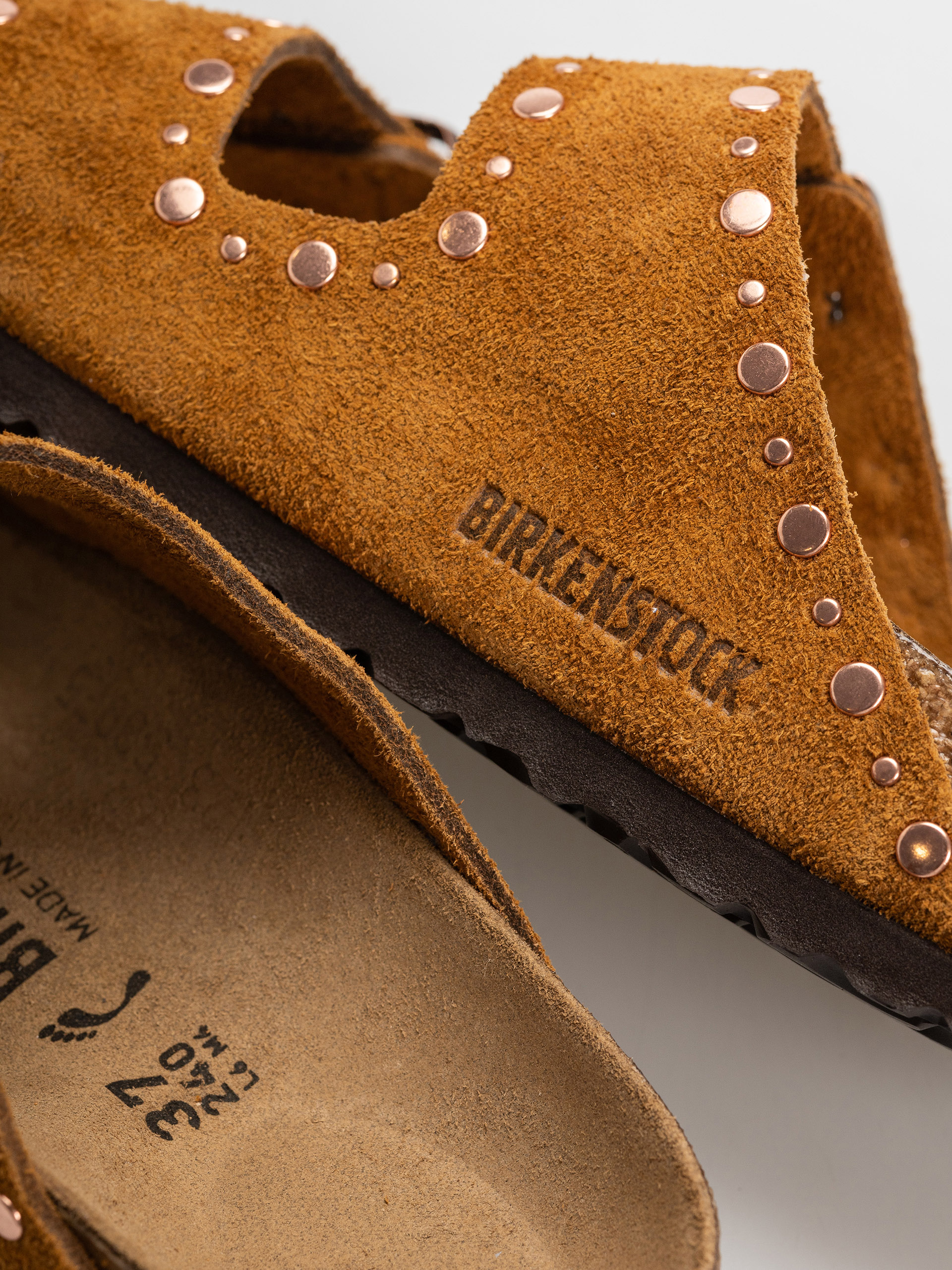 Birkenstock Flip-flops Arizona Rivets Suede Leather Narrow Wmn (mink)