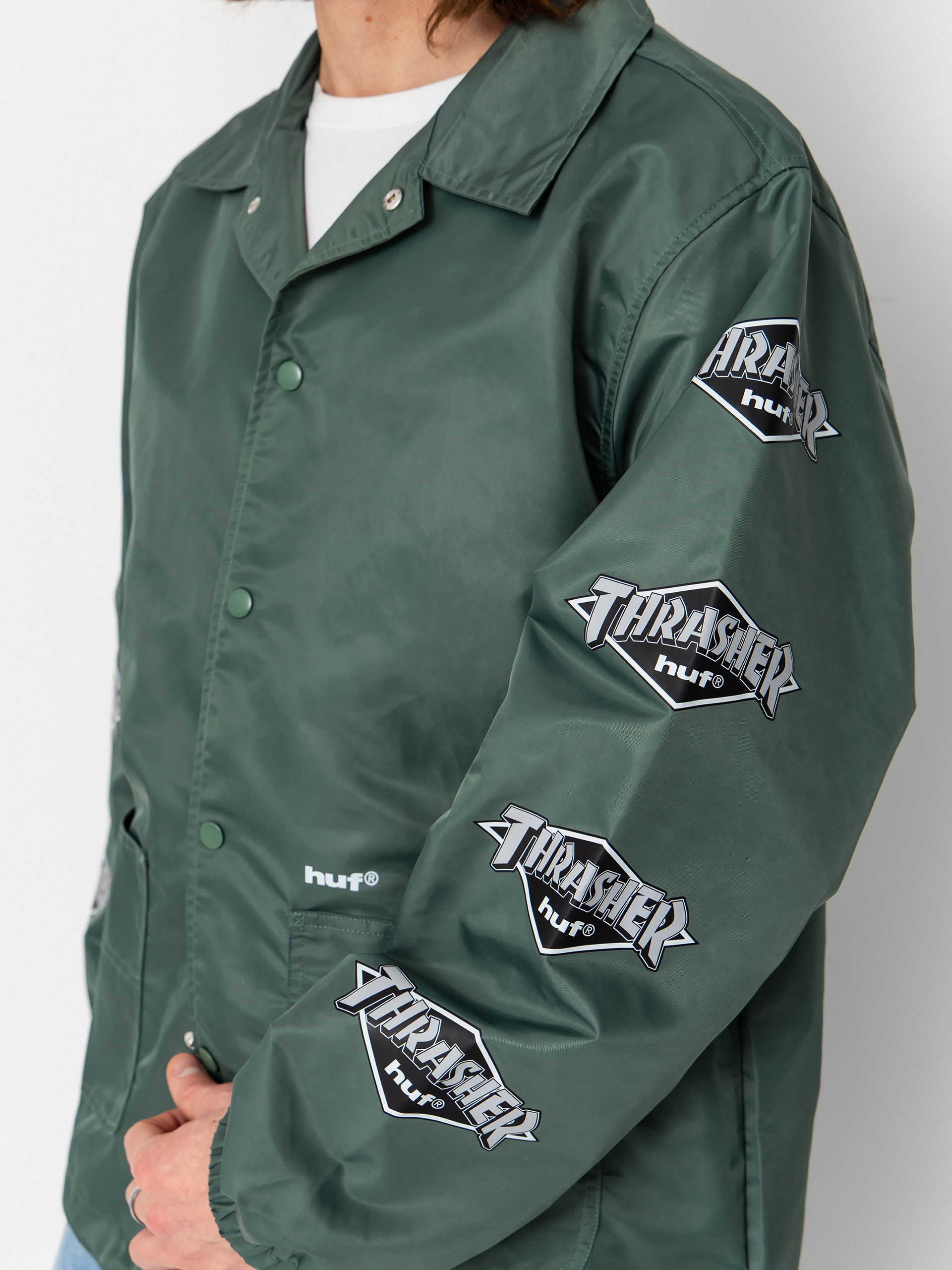 HUF Jacket X Thrasher Logo - green (forest green)