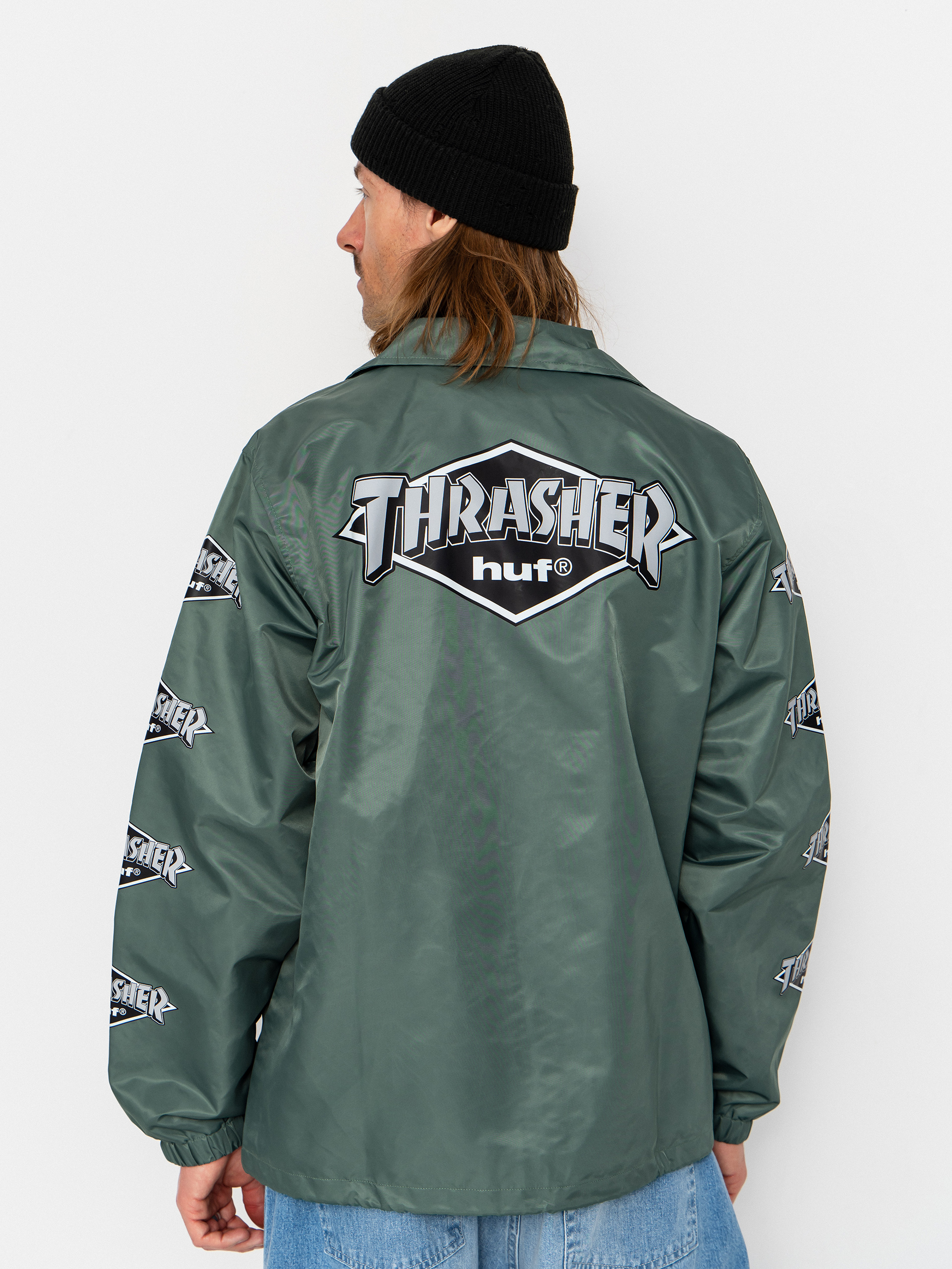 HUF Jacke X Thrasher Logo (forest green)