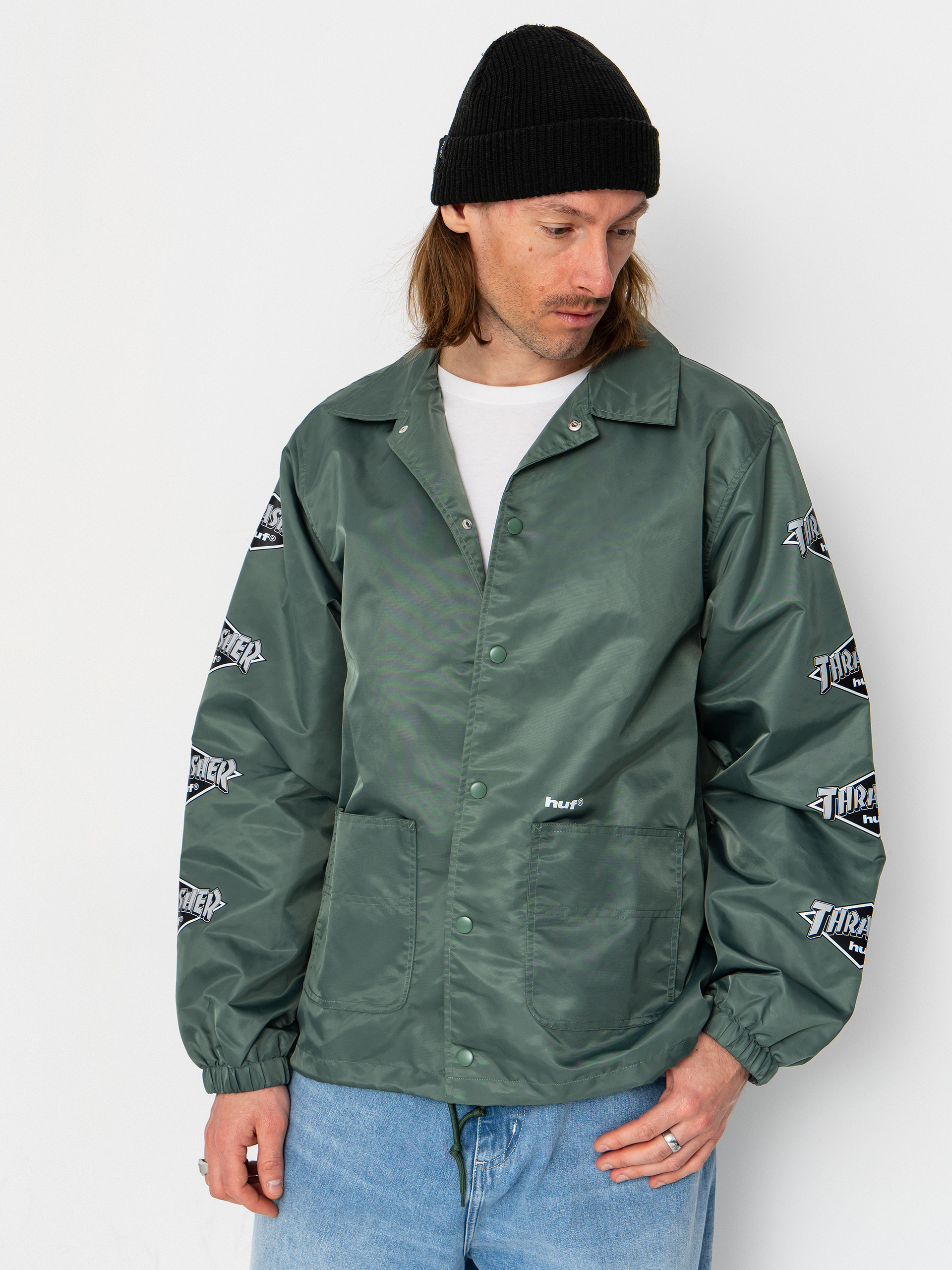 HUF Jacke X Thrasher Logo (forest green)