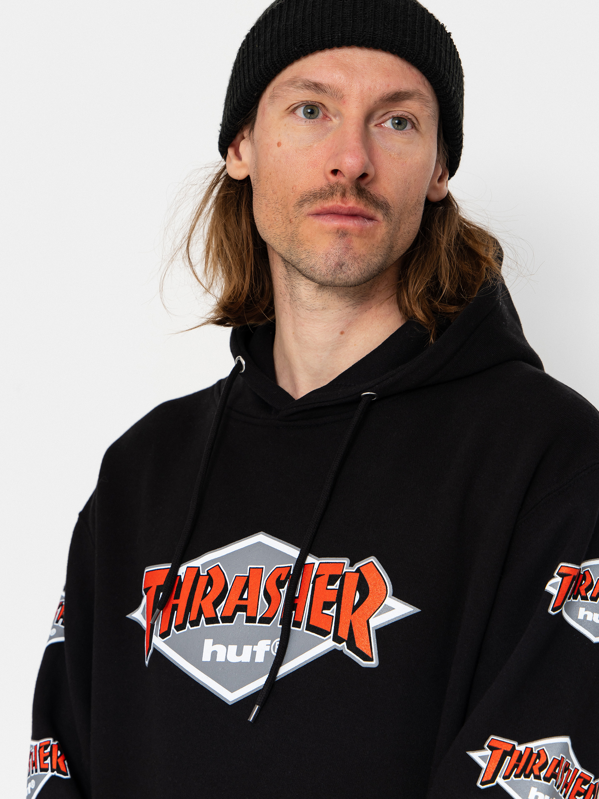 HUF Hoodie X Thrasher Logo HD - black (black)