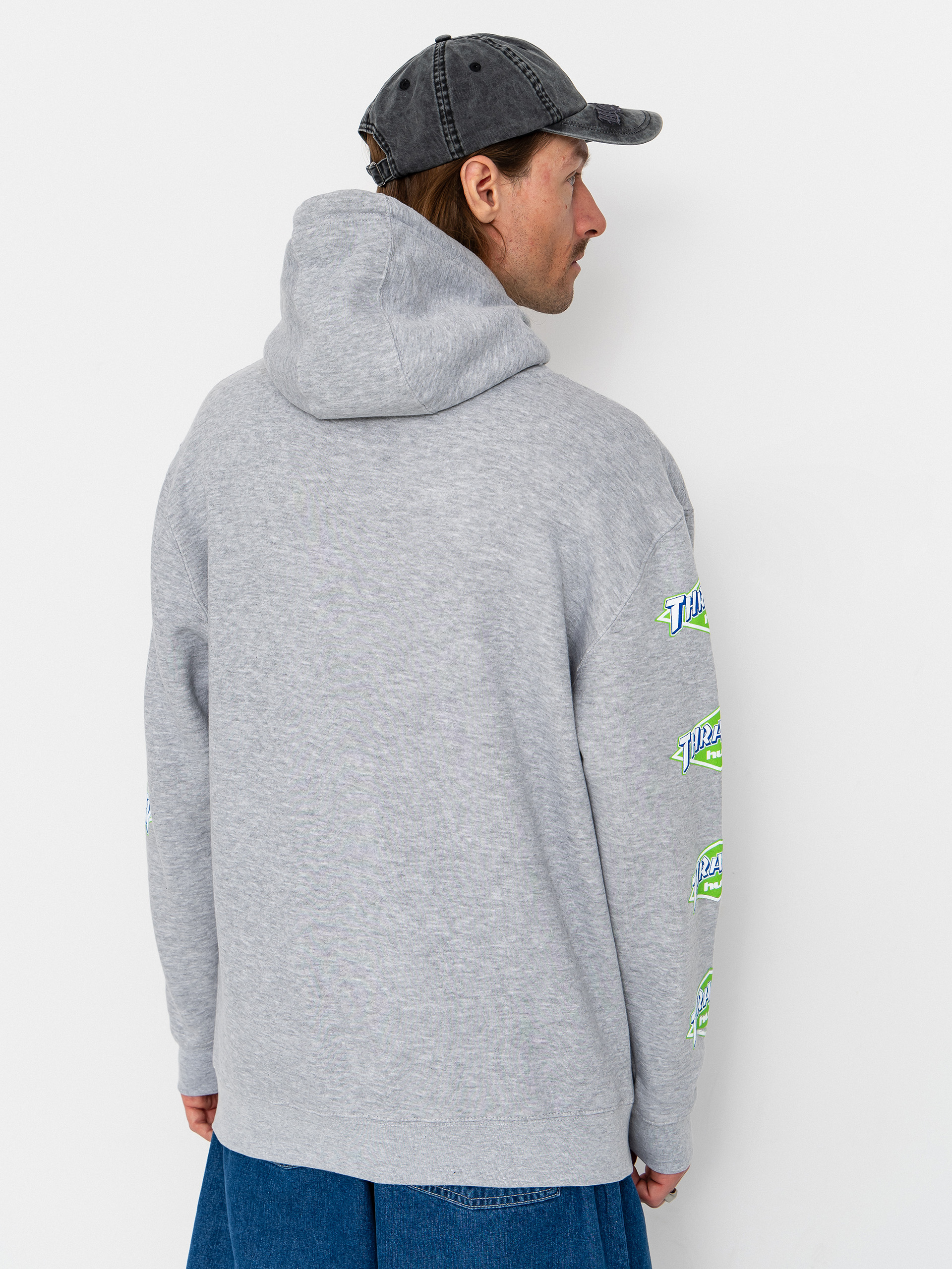 HUF Hoodie X Thrasher Logo HD (heather grey)