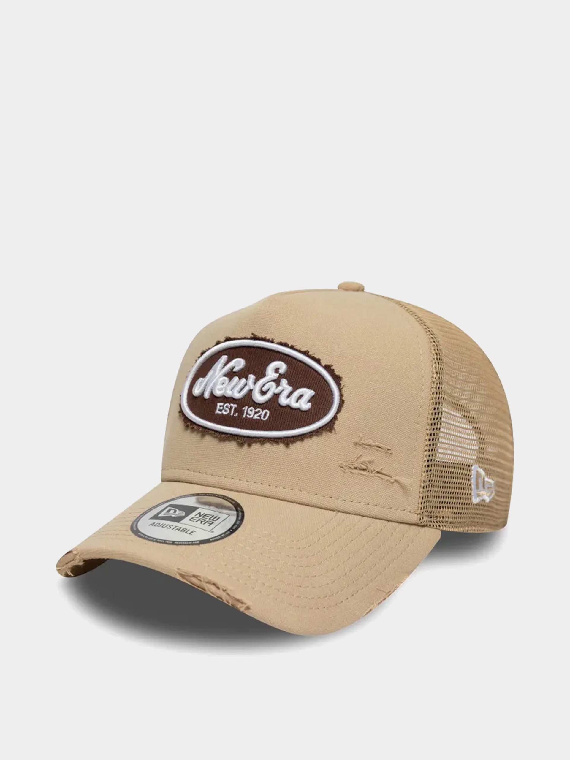 New Era Cap Oval Canvas Distress Trucker (camel)
