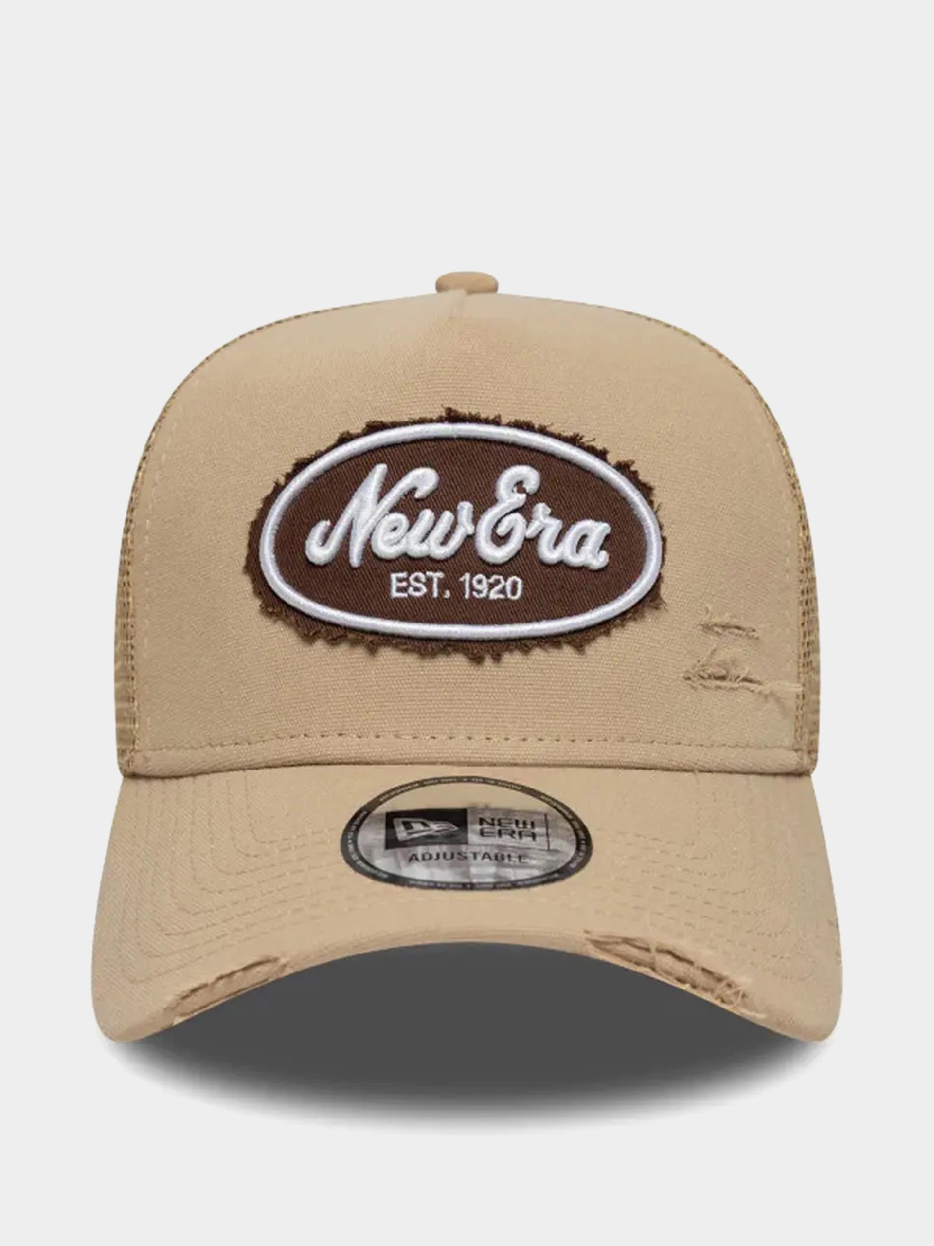 New Era Cap Oval Canvas Distress Trucker (camel)