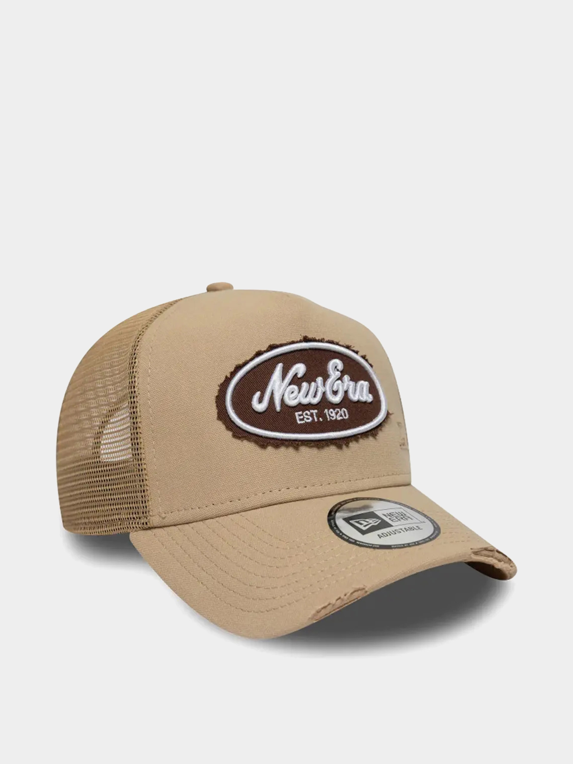 New Era Cap Oval Canvas Distress Trucker (camel)