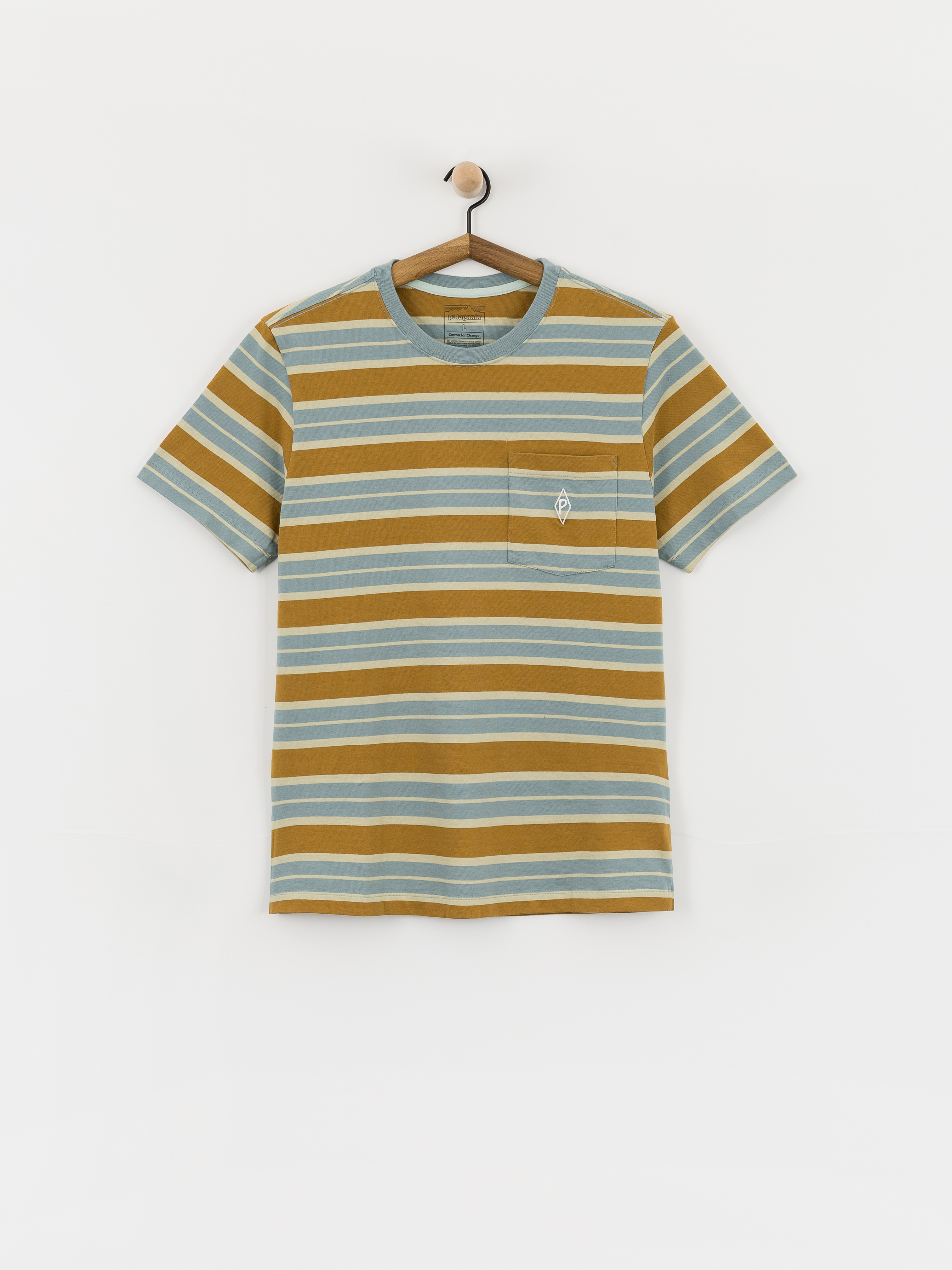 Patagonia T-Shirt Midweight Water People Mark Pocket (big wall/blue sage)