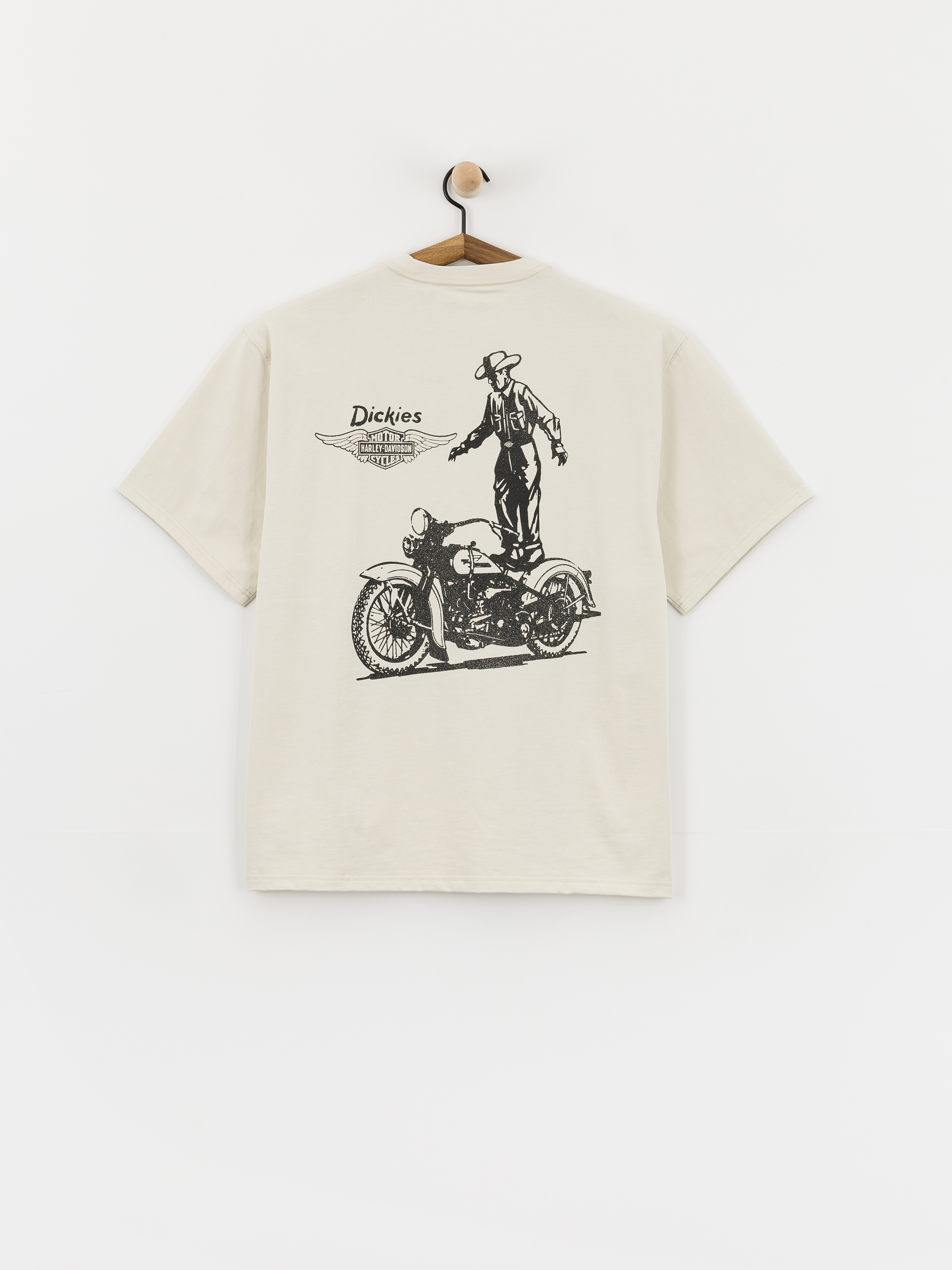 Dickies T-Shirt X Harley Davidson Vintage Wash - white (bone)