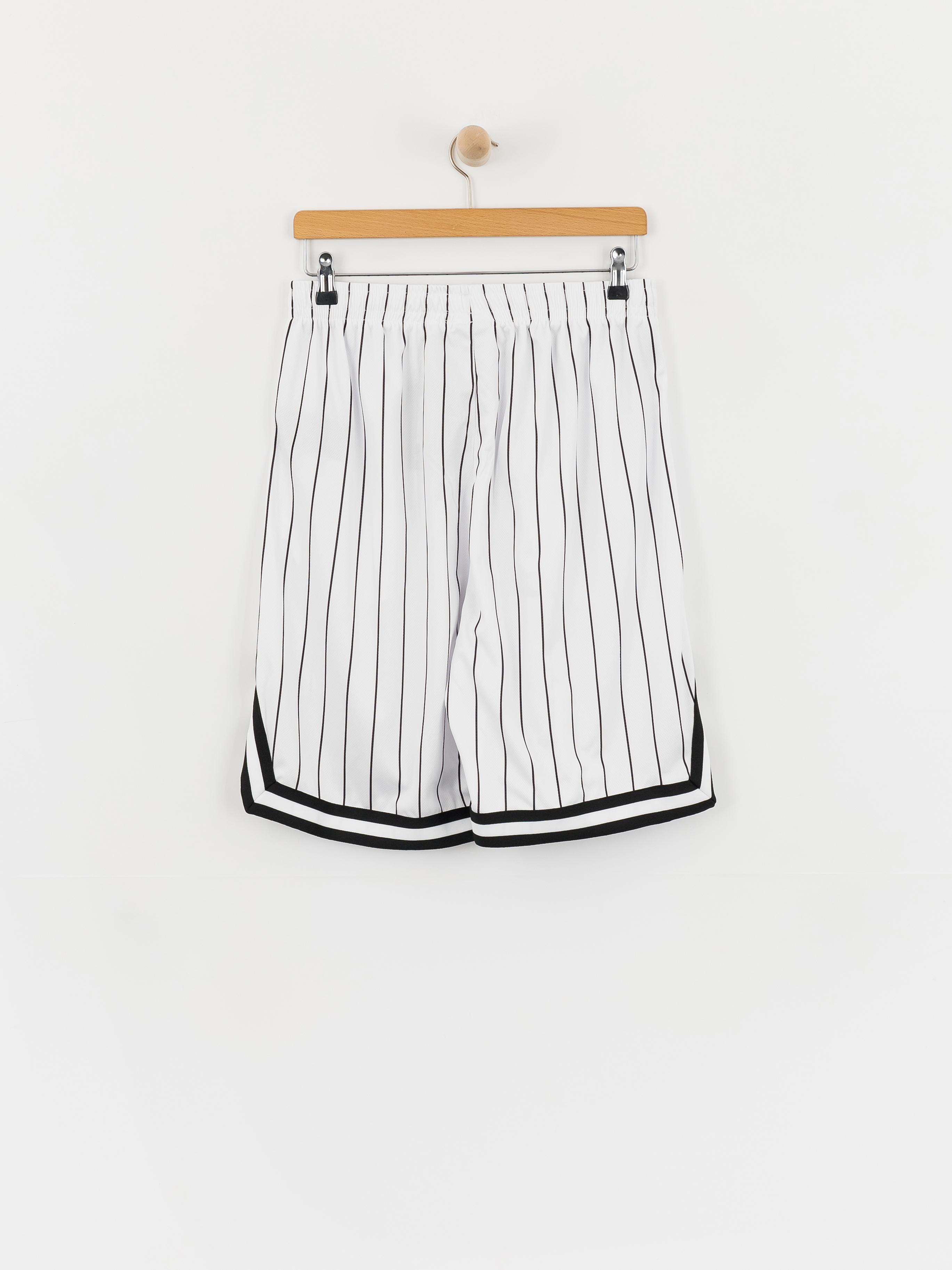 Karl Kani Shorts Small Signature Pinstripe Mesh (white/black)