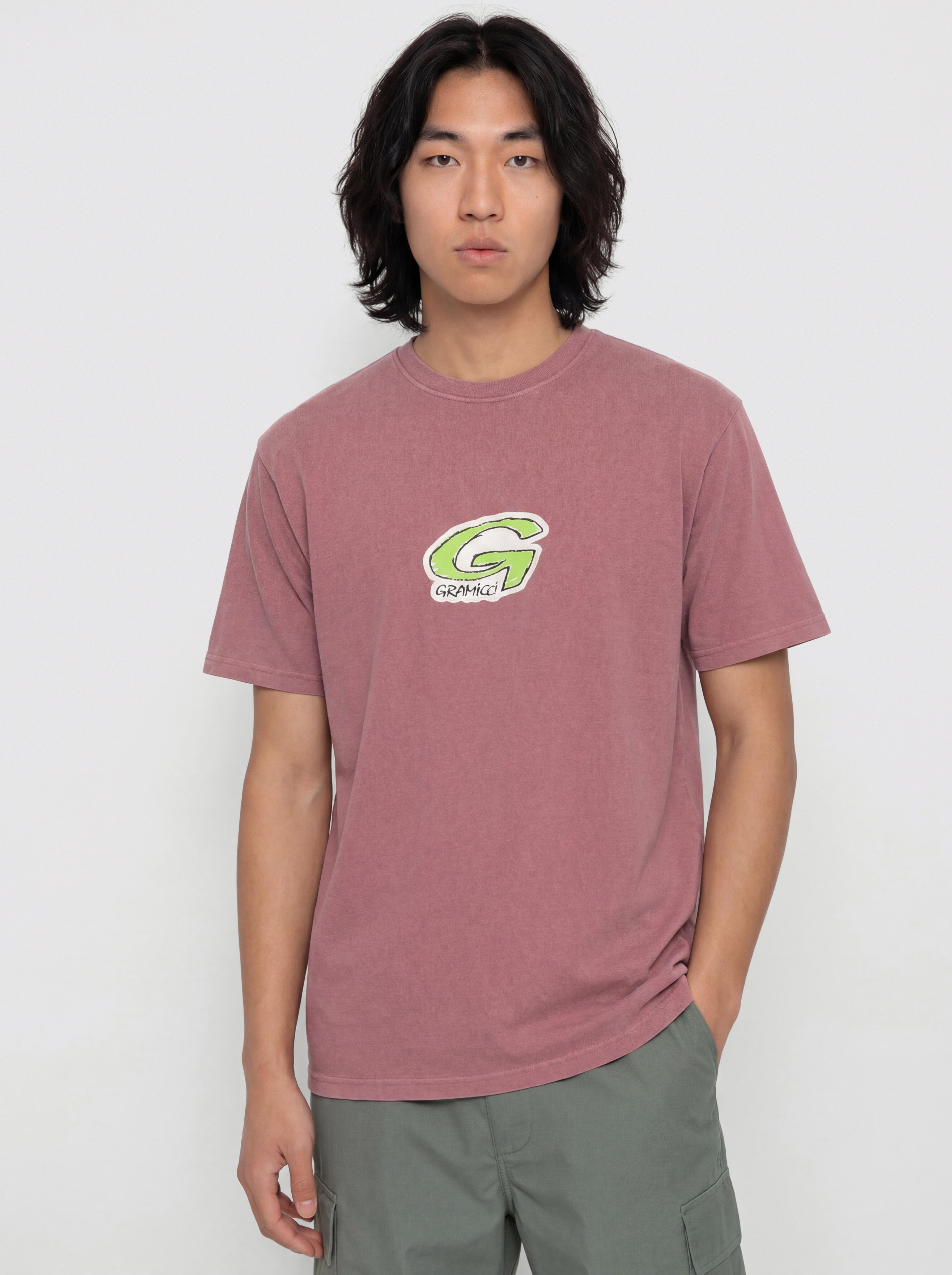 Gramicci T-Shirt G-Scribble Pigment Dyed - red (red pigment)