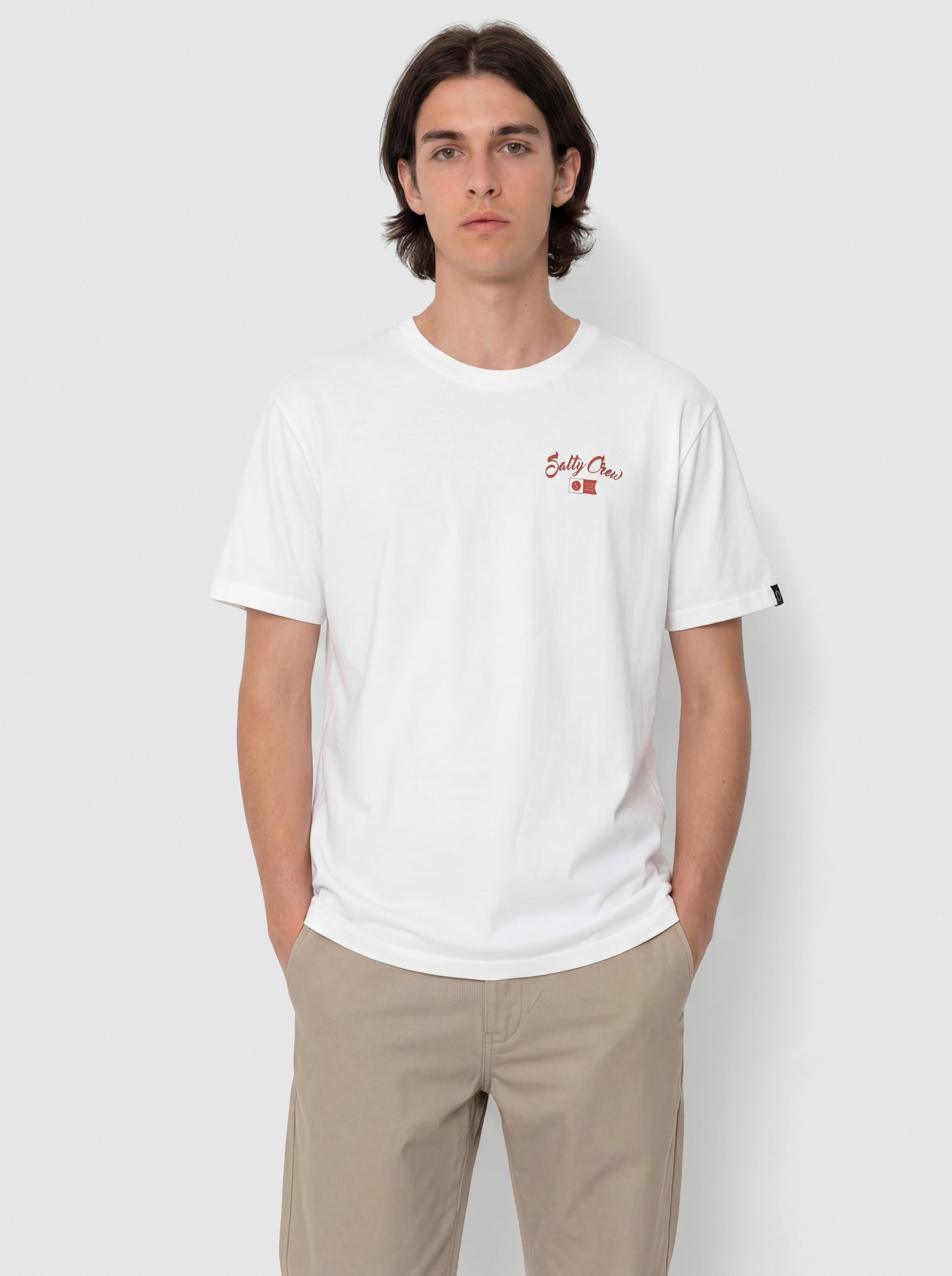 Salty Crew T-Shirt Red Fish Classic (white)