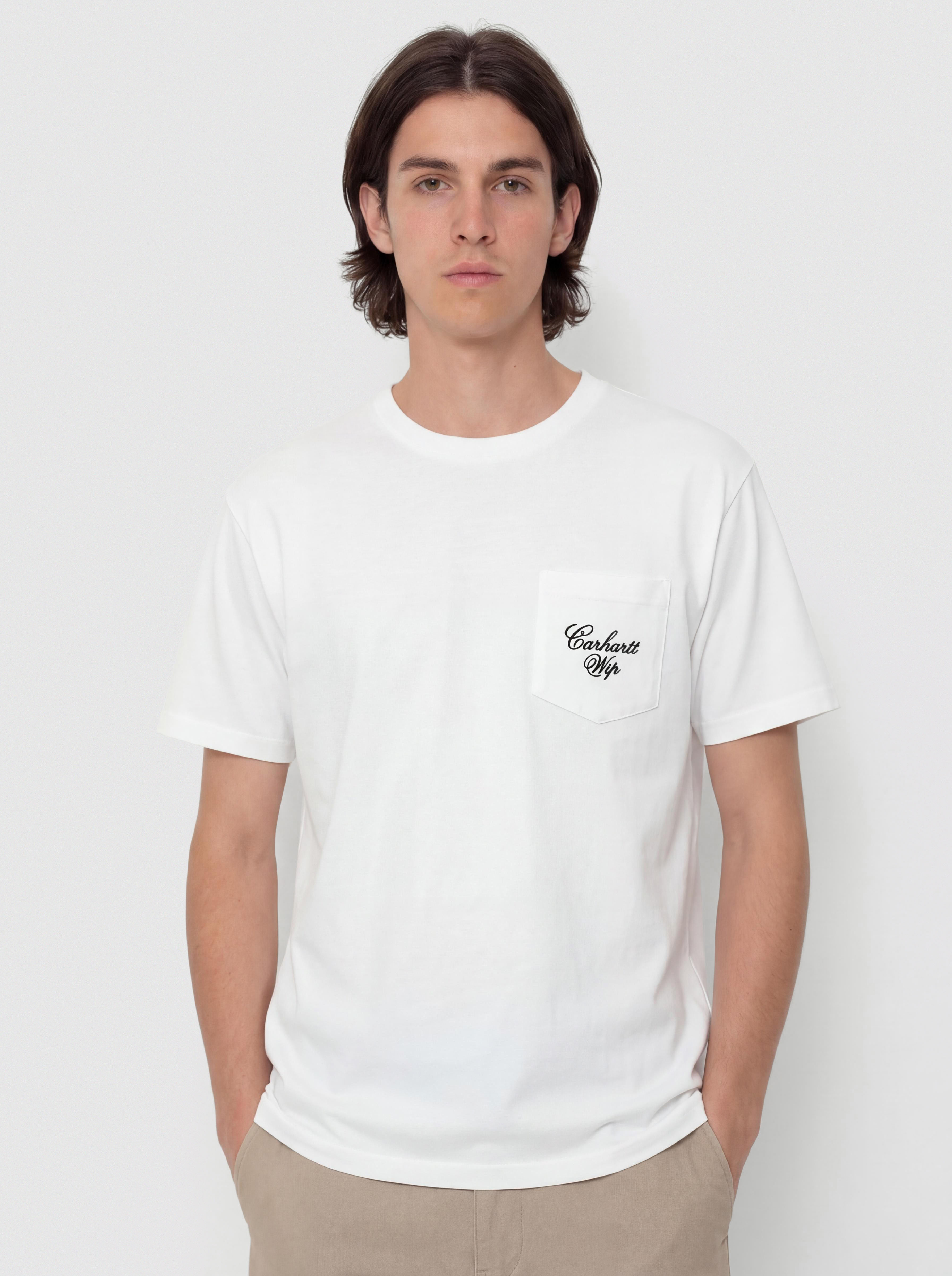 Carhartt WIP T-Shirt Longhand Pocket (white/black)