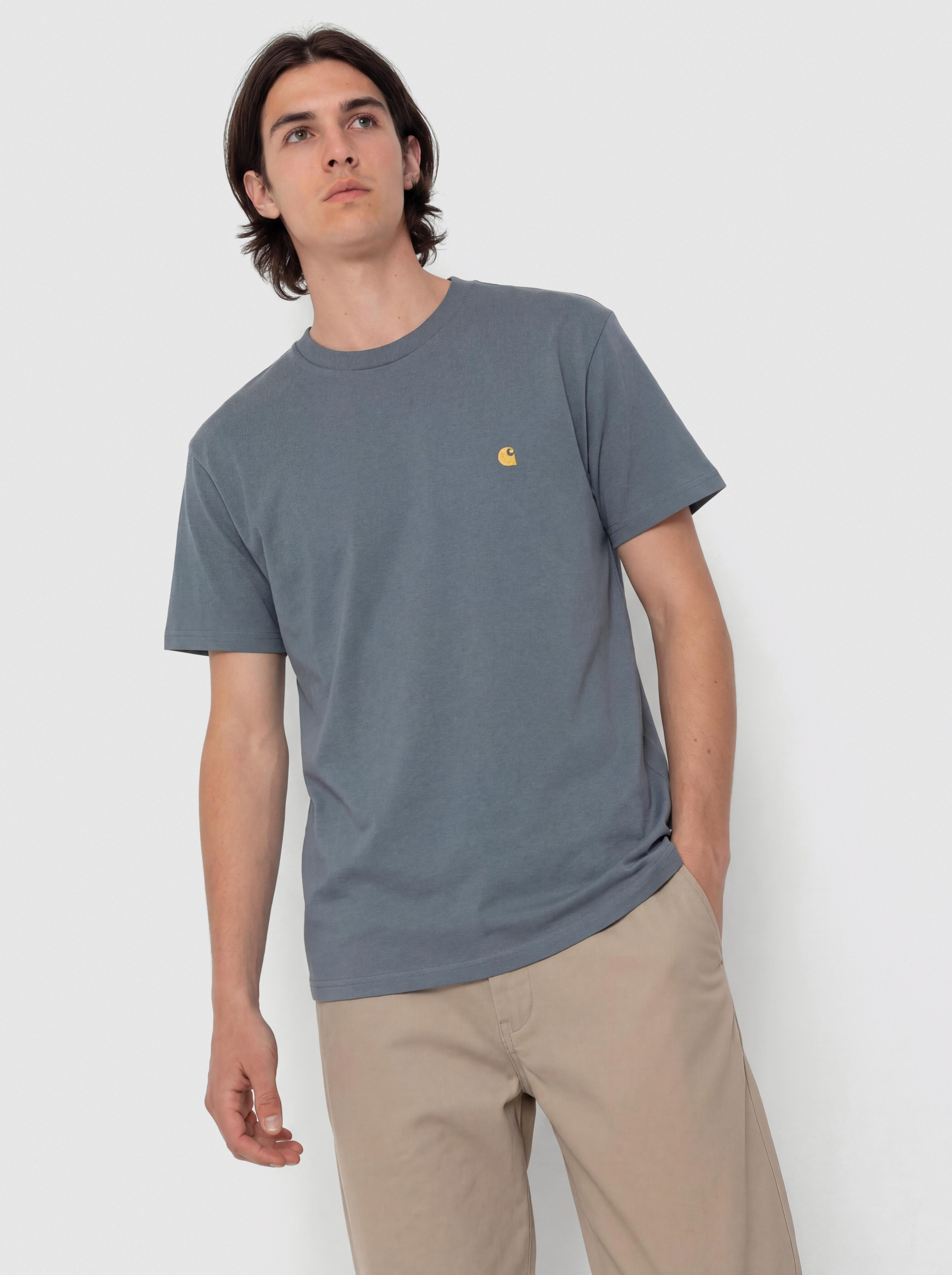 Carhartt WIP T-Shirt Chase (cozy blue/gold)