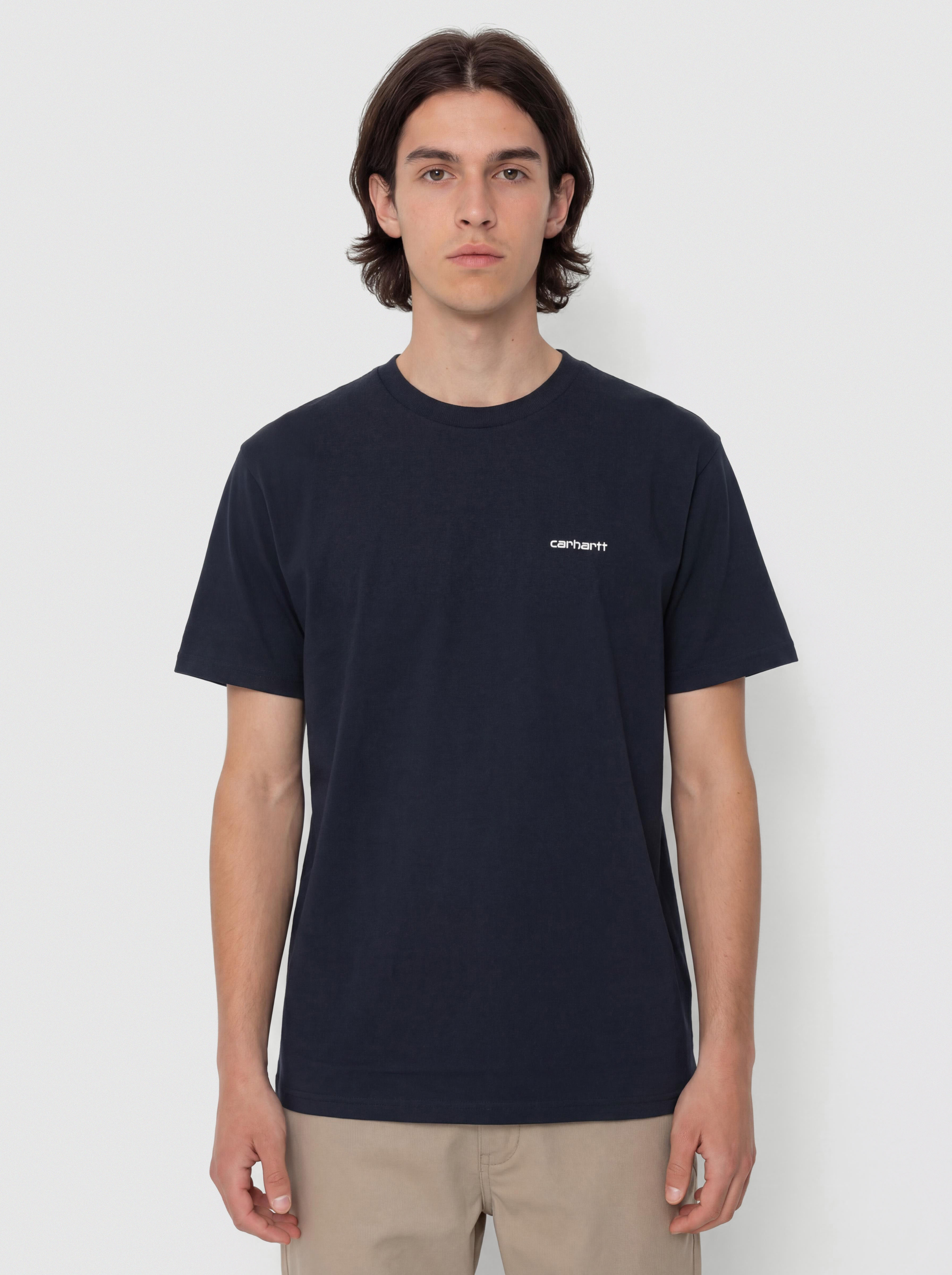 Carhartt WIP T-Shirt Script Embroidery (deep night/white)