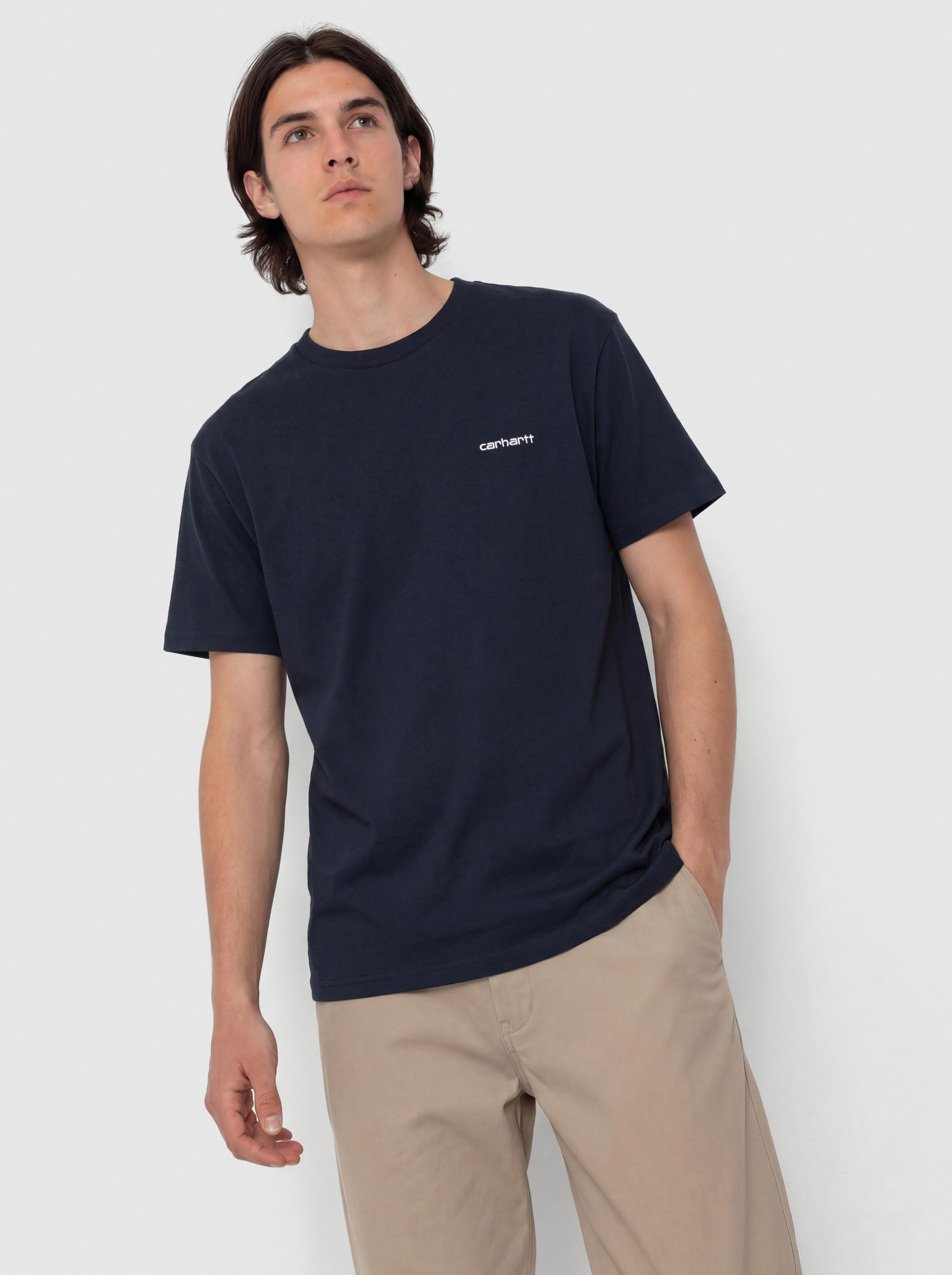 Carhartt WIP T-Shirt Script Embroidery (deep night/white)