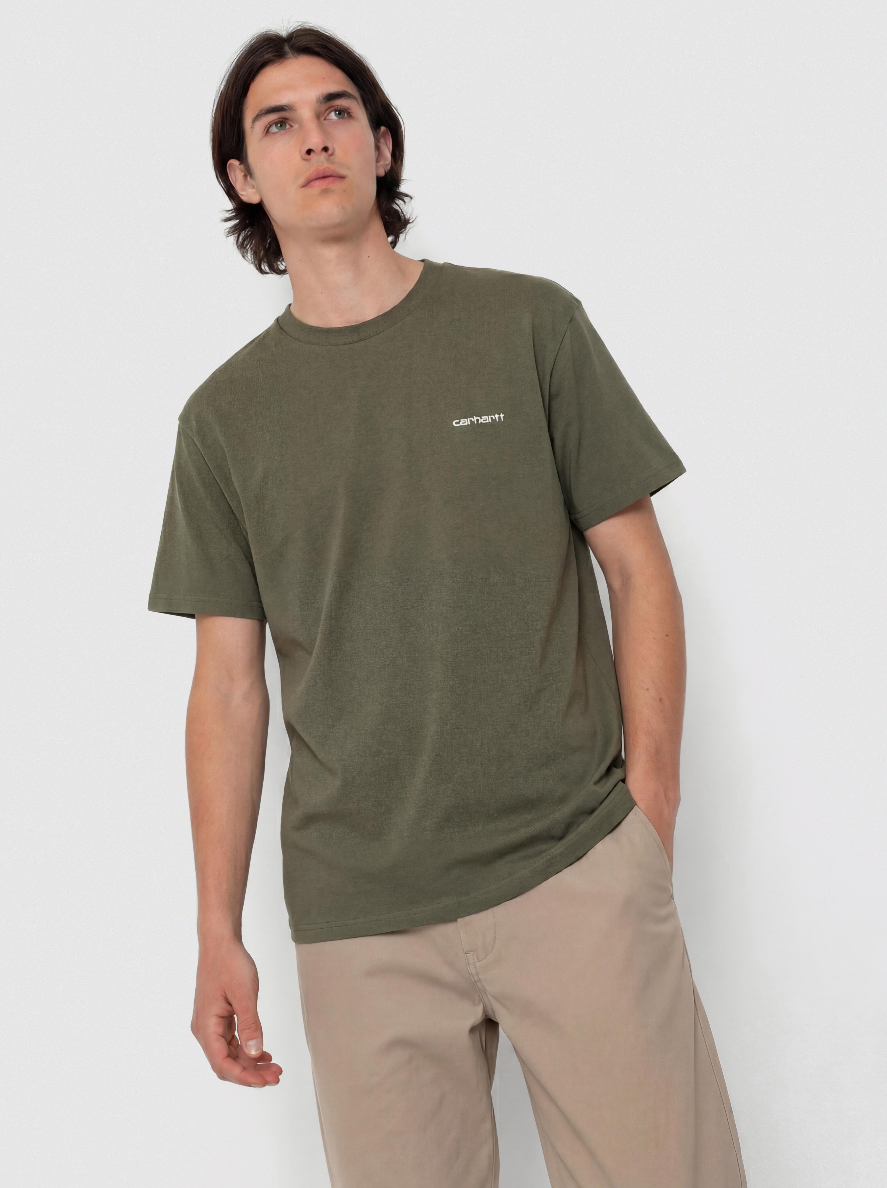 Carhartt WIP T-Shirt Script Embroidery (leaf/white)