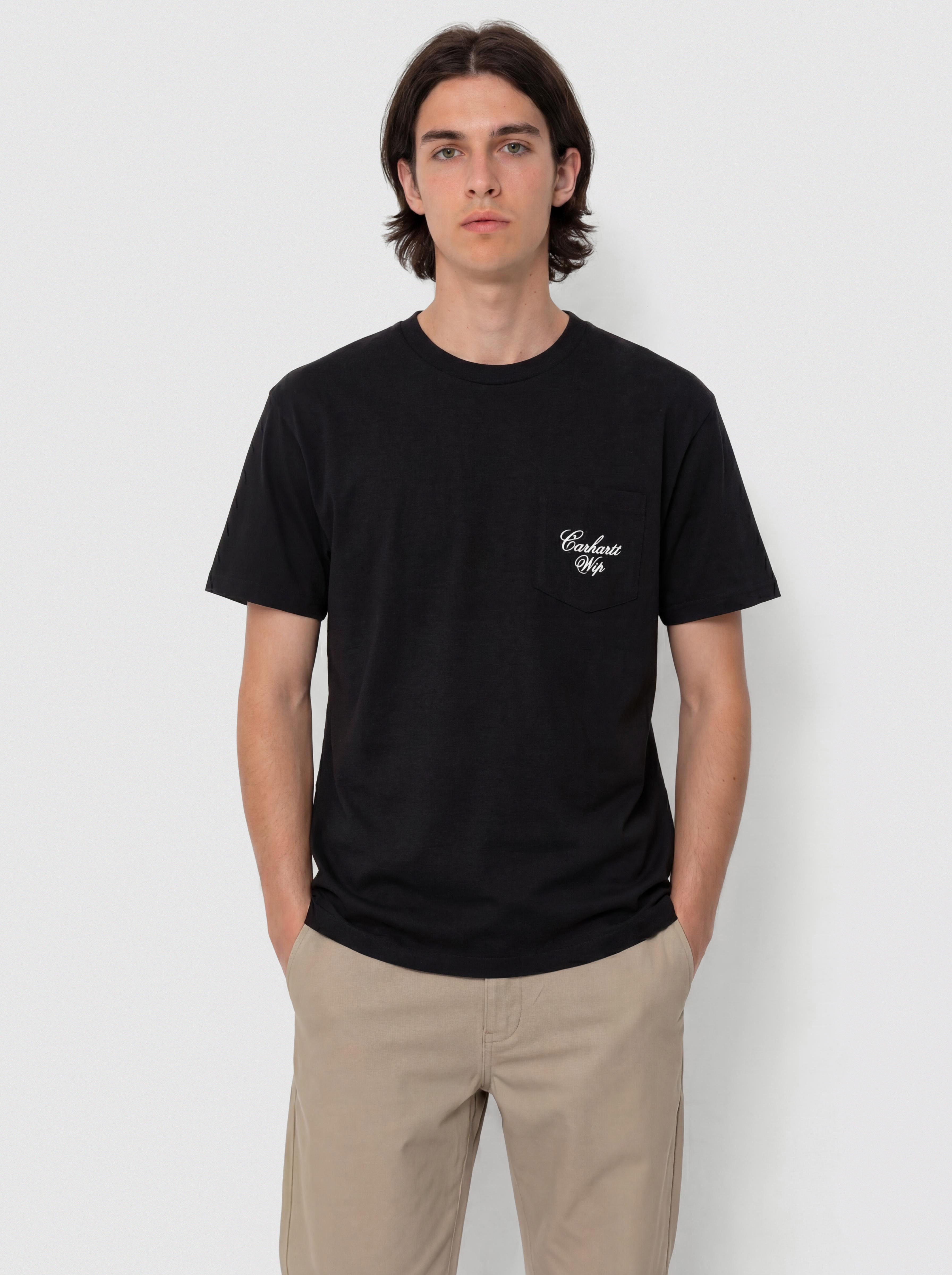 Carhartt WIP T-Shirt Longhand Pocket (black/white)