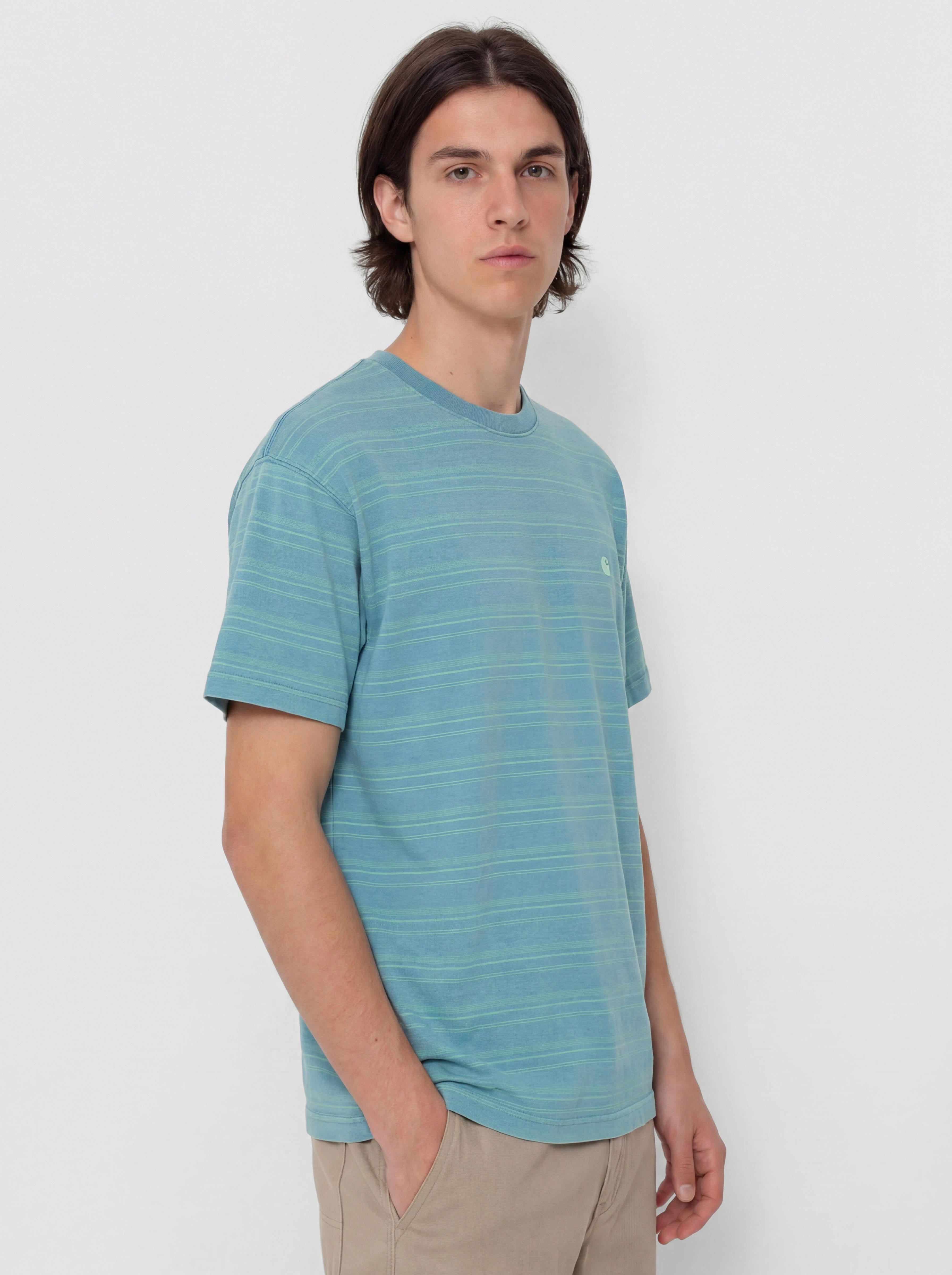Carhartt WIP Brodine T-Shirt (brodine stripe/saguaro/indigo overdyed)
