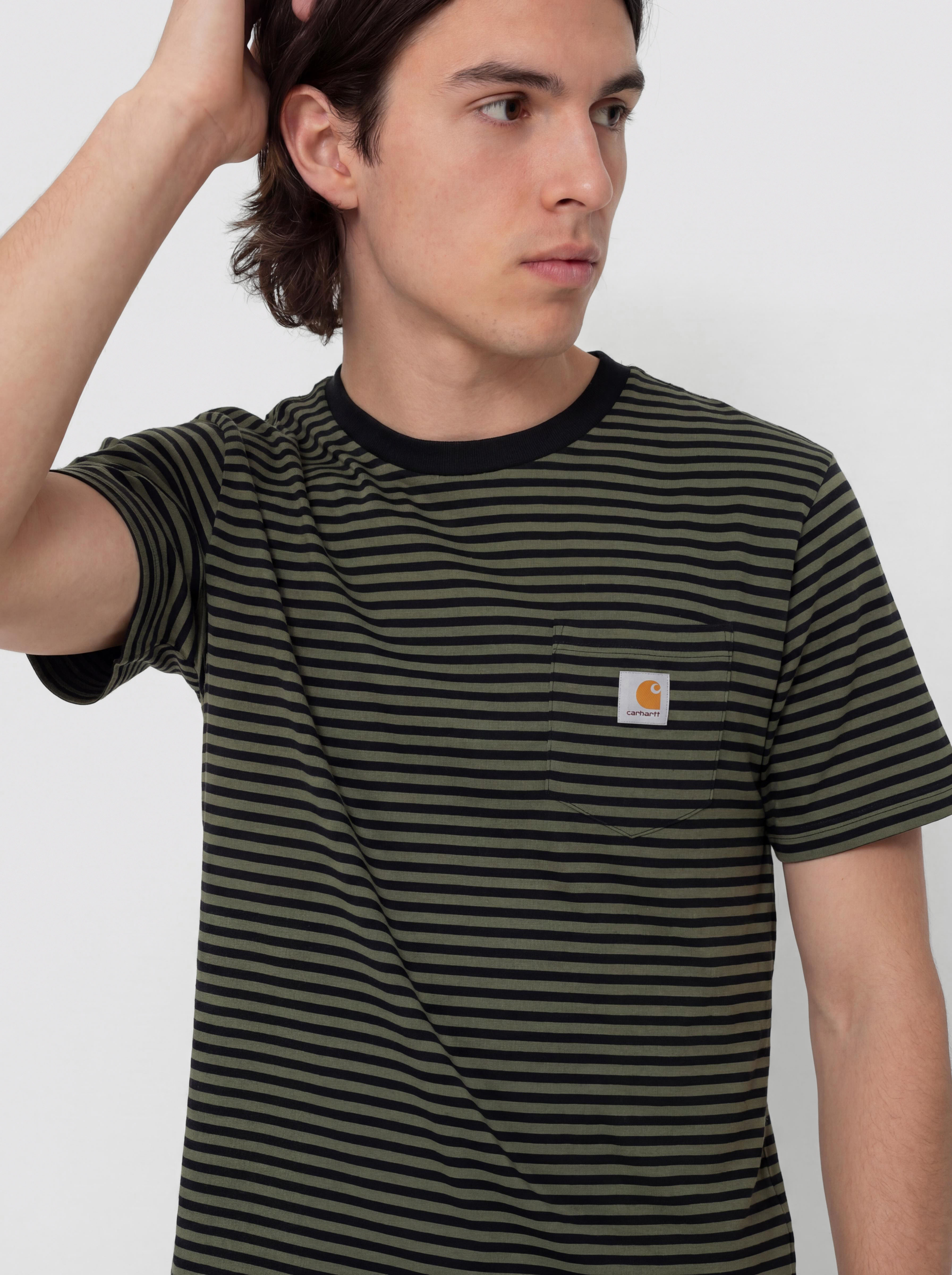 Carhartt WIP Verner Pocket T-Shirt (verner stripe/black/opuntia)