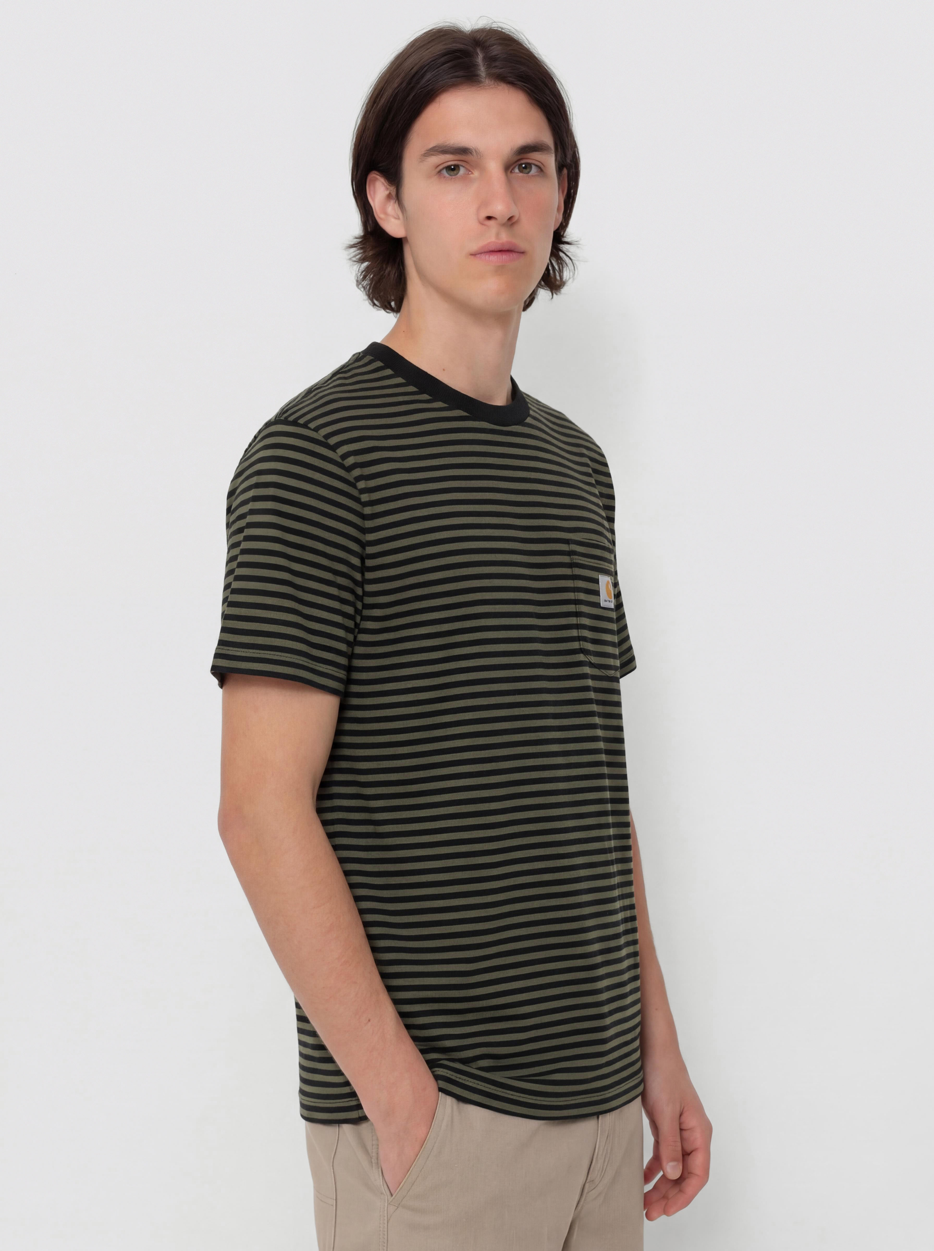 Carhartt WIP Verner Pocket T-Shirt (verner stripe/black/opuntia)