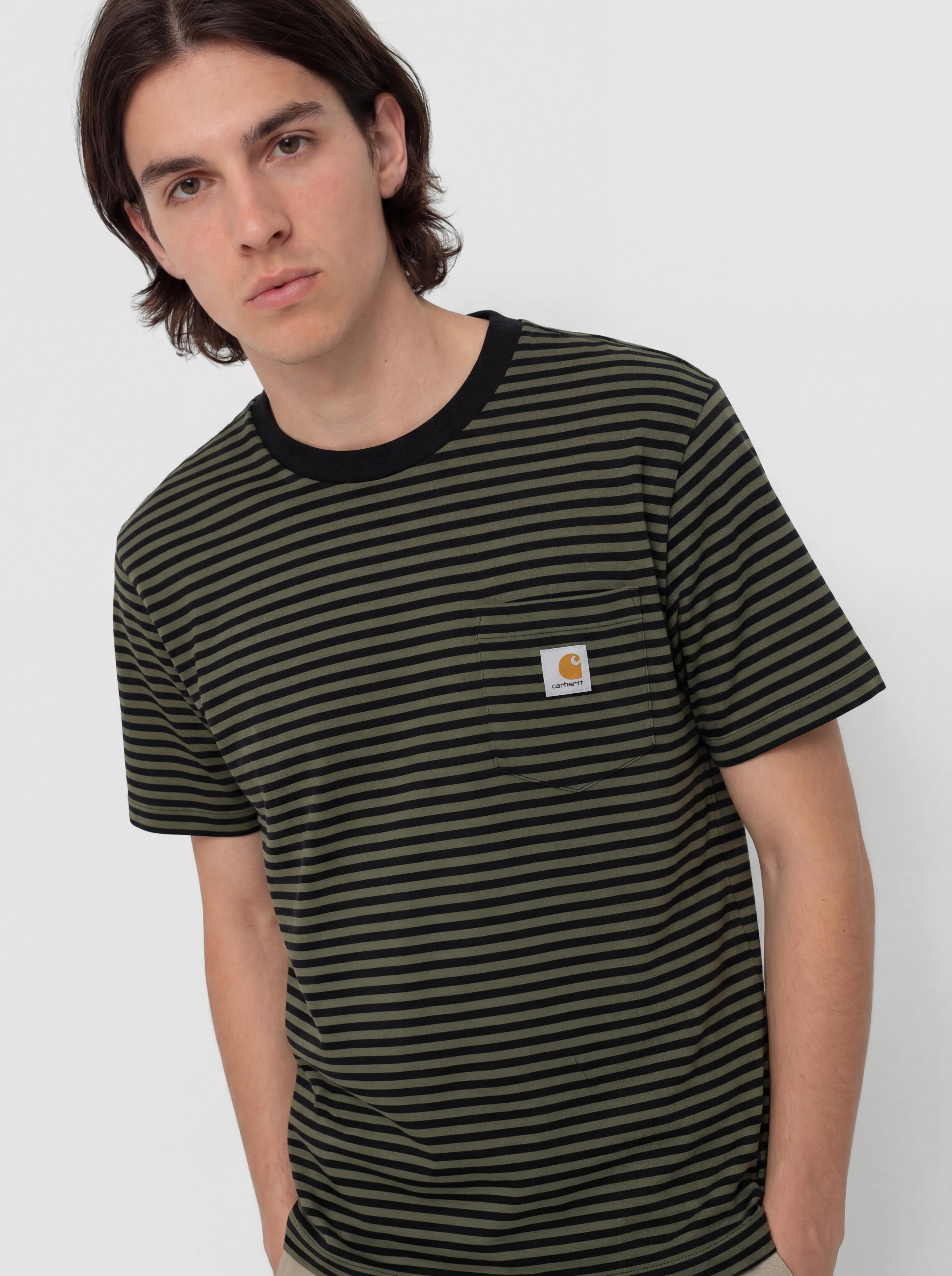 Carhartt WIP Verner Pocket T-Shirt (verner stripe/black/opuntia)
