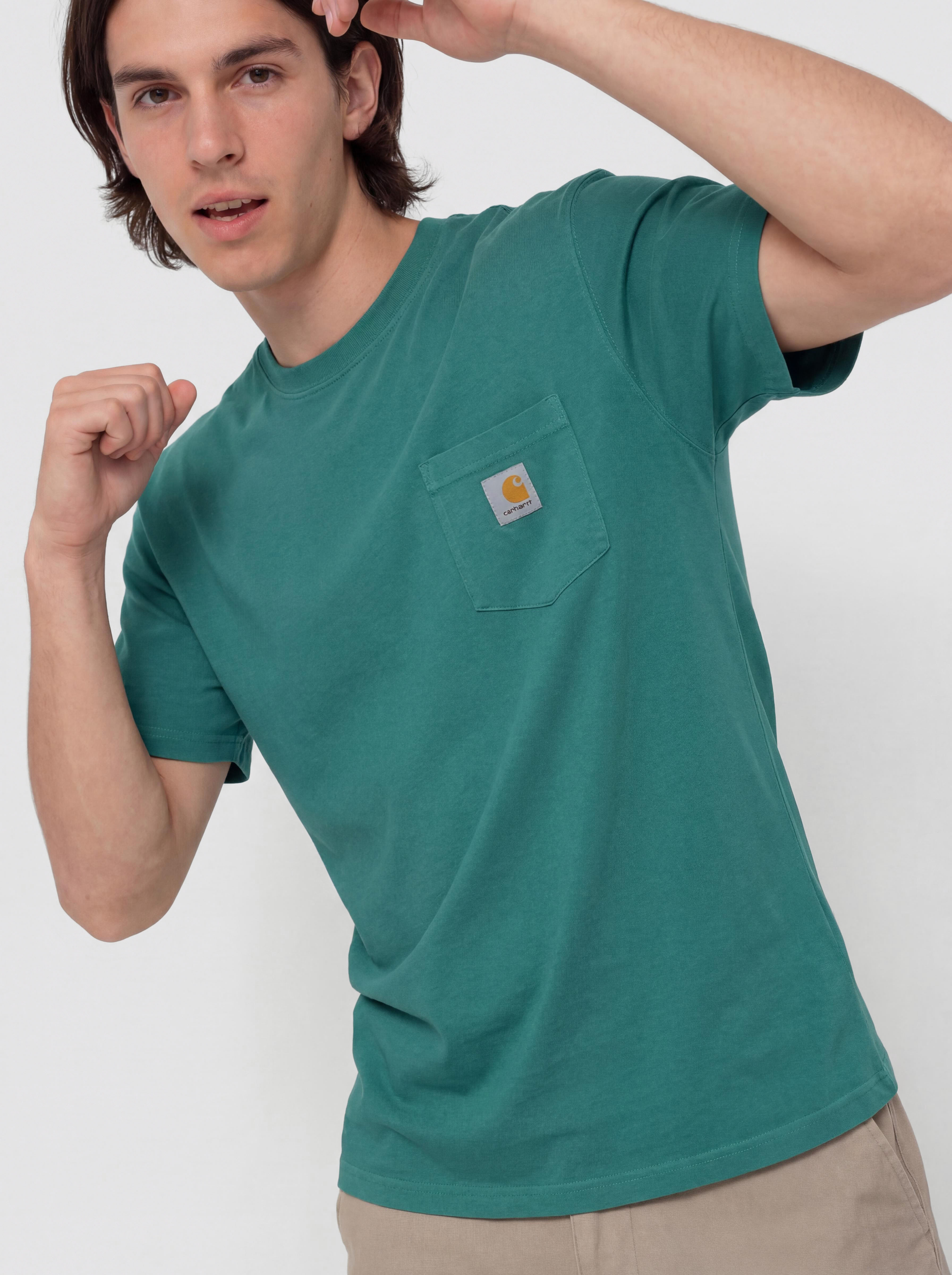 Carhartt WIP Hudson Pocket T-shirt - green (saguaro/chalk wash)