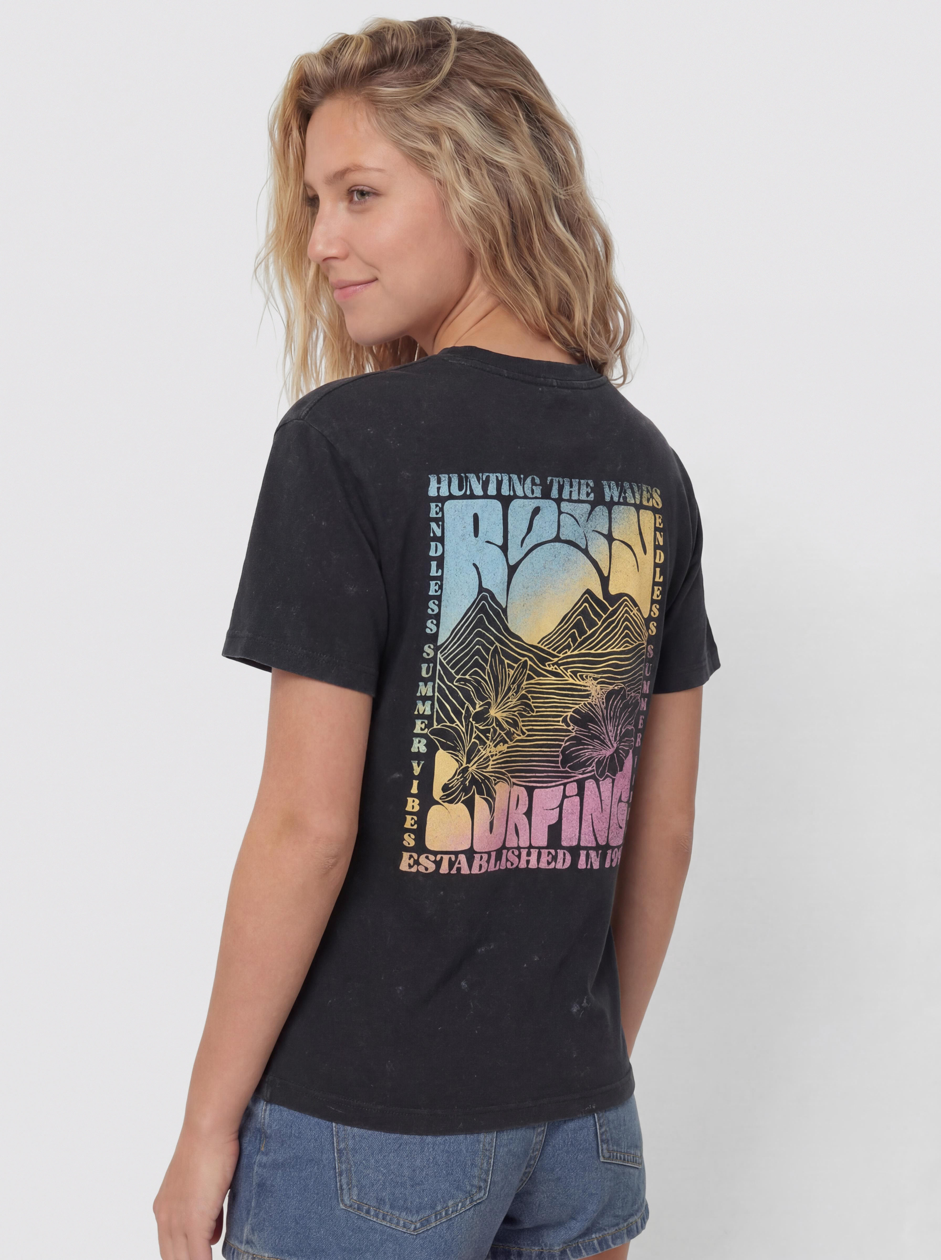 Roxy T-Shirt Sunnyoversize Optic Wash Wmn (anthracite)