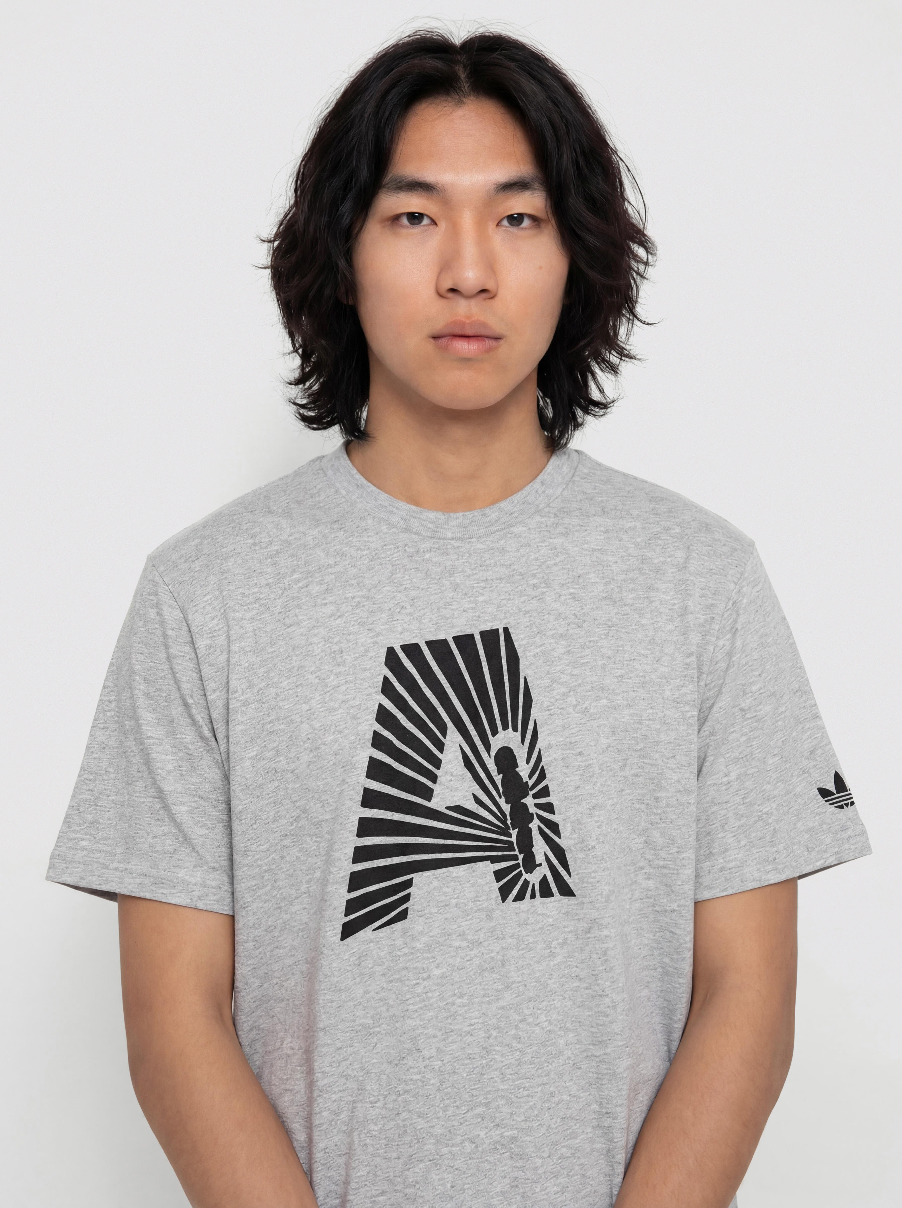 adidas Adi A Skate T-Shirt (mgreyh/black)