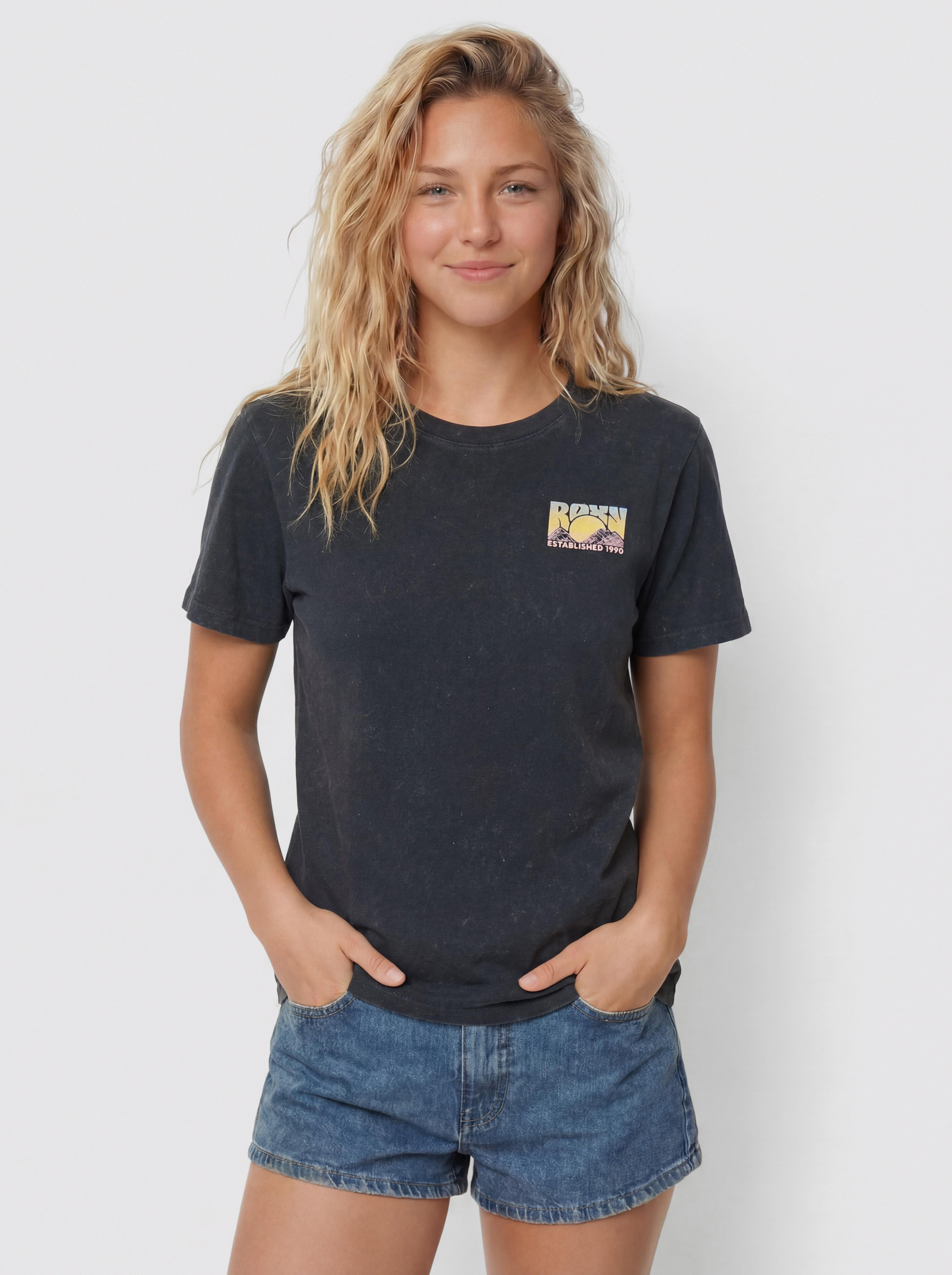 Roxy T-Shirt Sunnyoversize Optic Wash Wmn (anthracite)