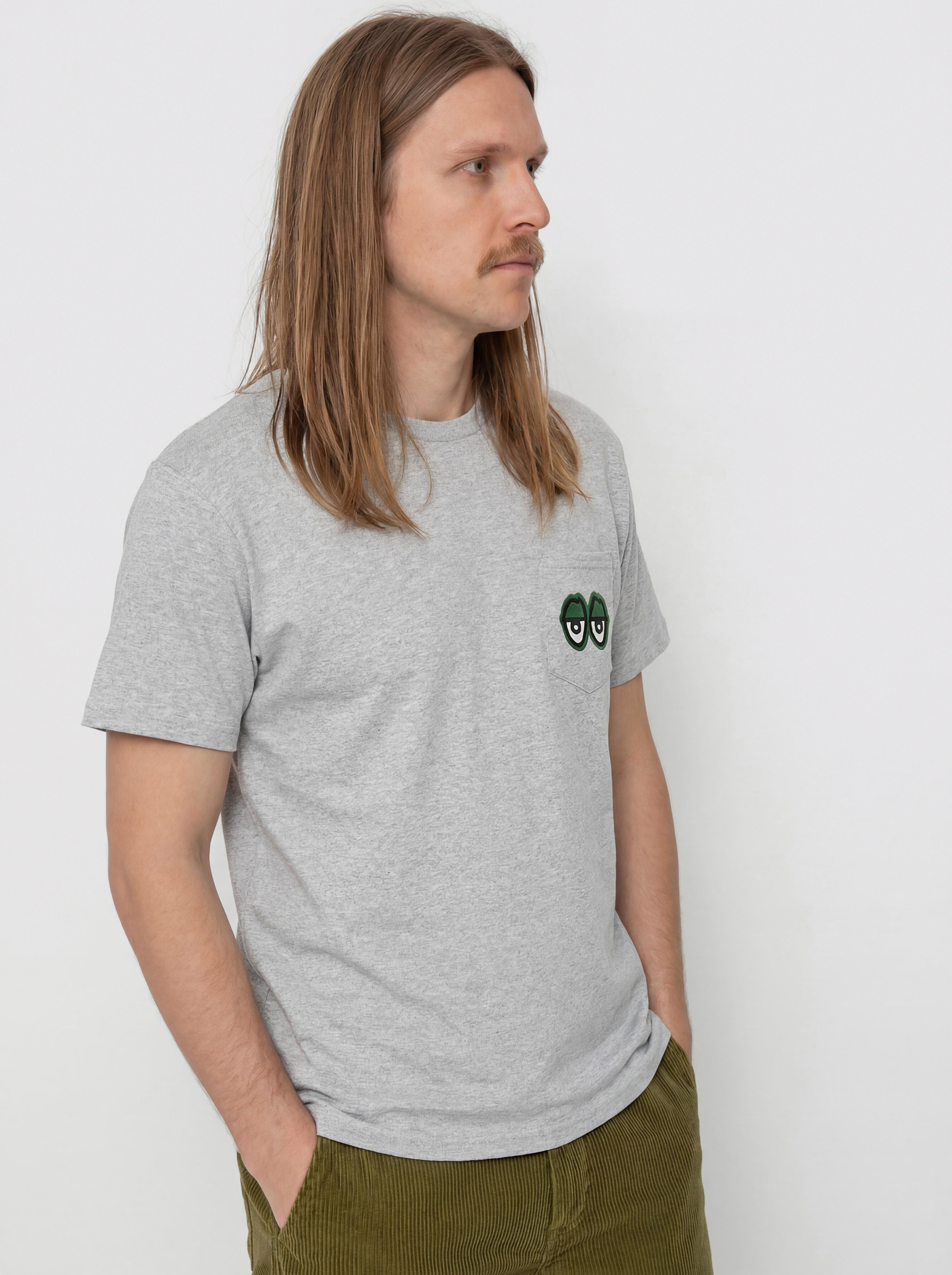 Krooked Pocket Eyes T-shirt (heather grey)