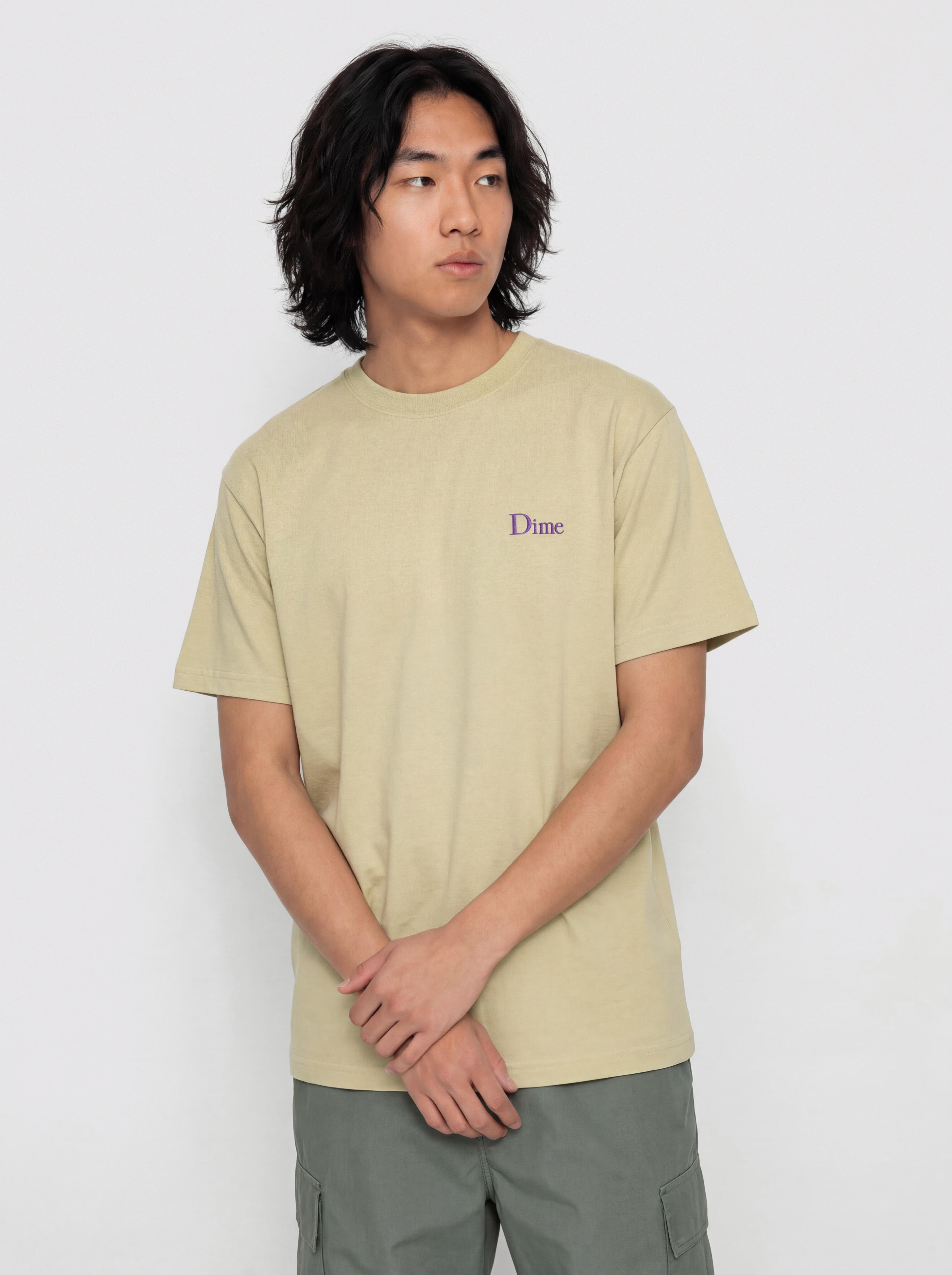 Dime T-Shirt Classic Small Logo - beige (light moss)