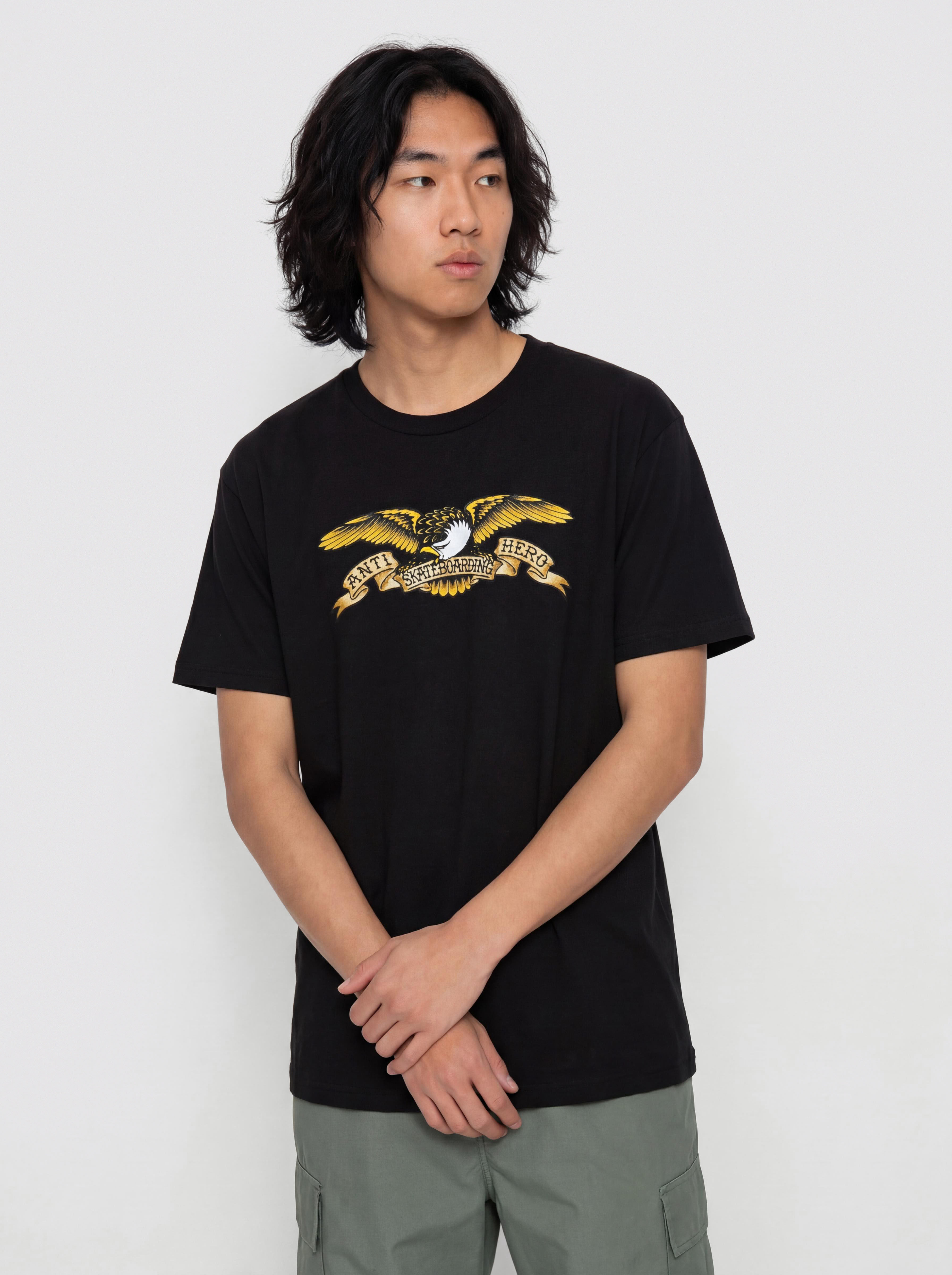Antihero Eagle T-shirt (black w/black multi color print)