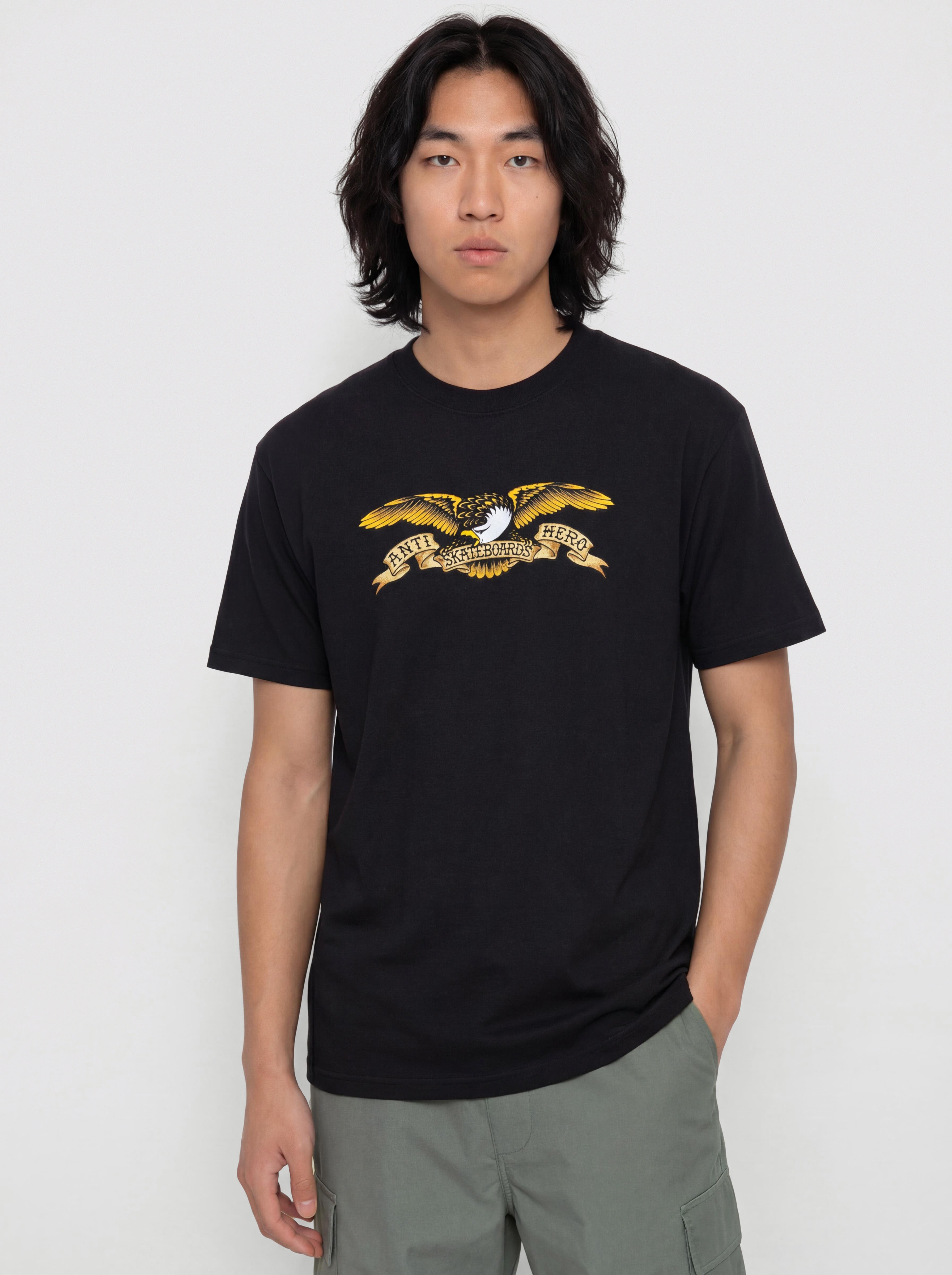 Antihero Eagle T-Shirt (black garment dye w/multi color print)