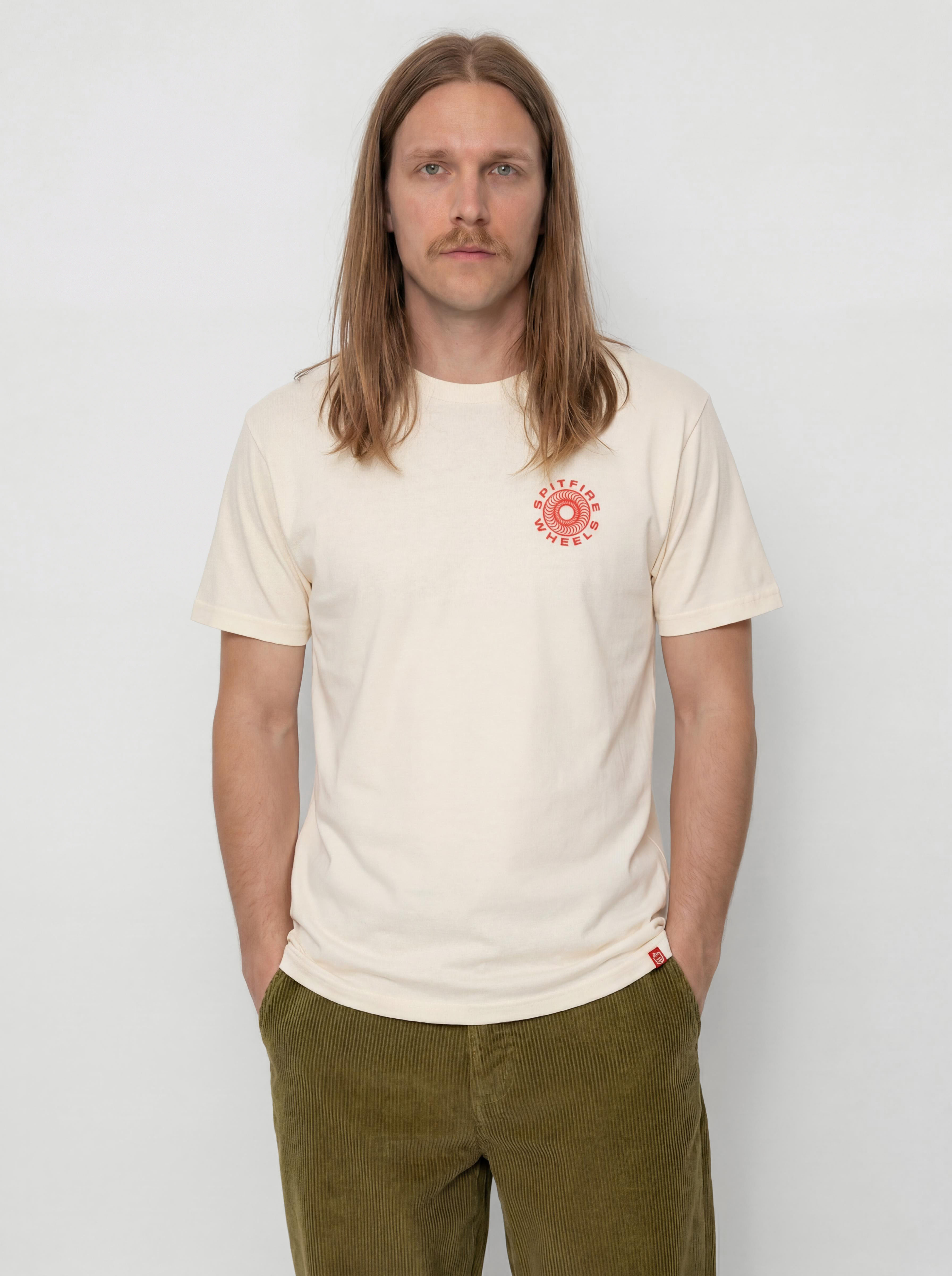 Spitfire Classic 87 Swirl Fill T-Shirt (cream w/red&black prints)