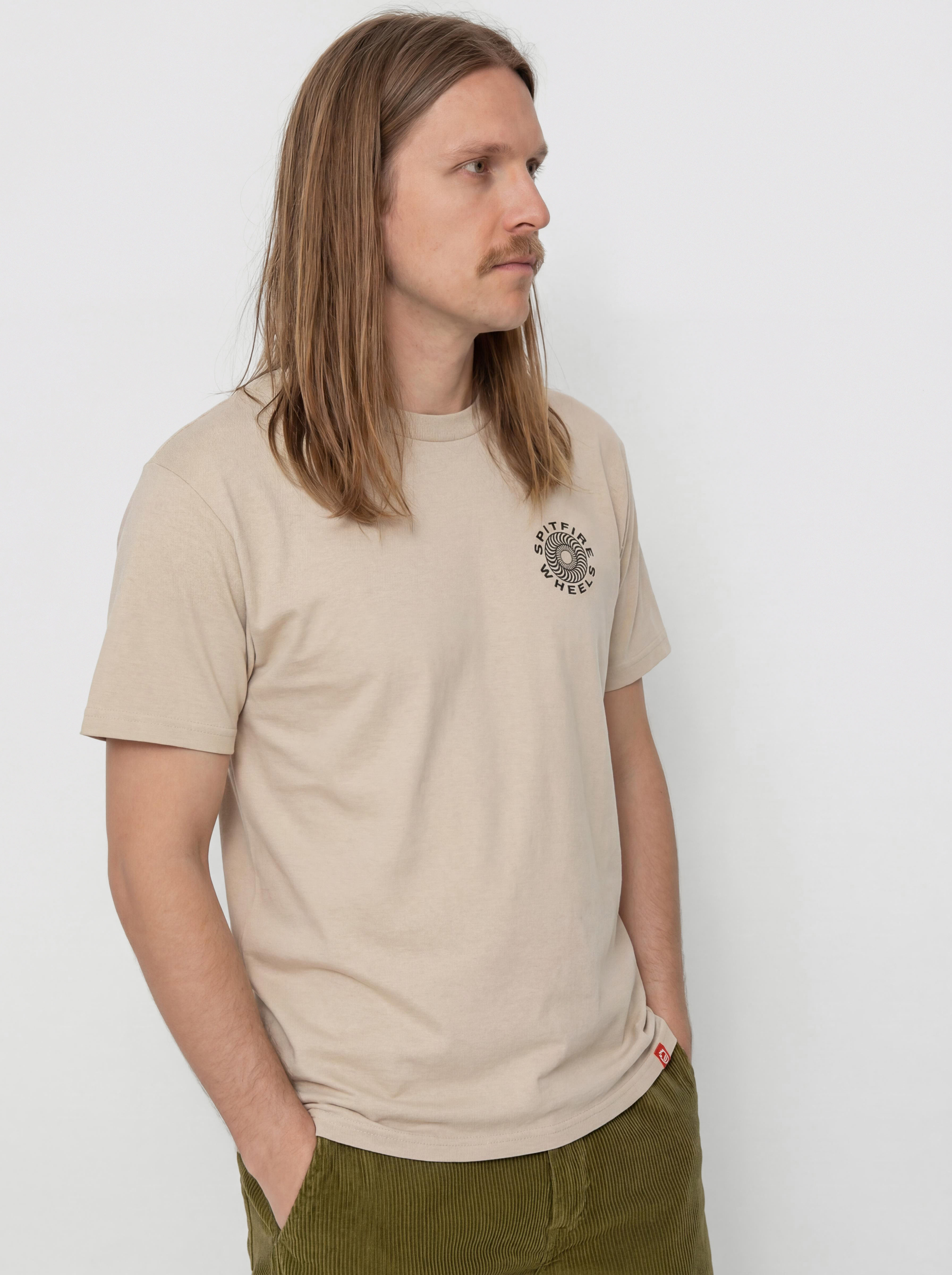 Spitfire T-Shirt Classic 87 Swirl Fill (sand/black & white prints)