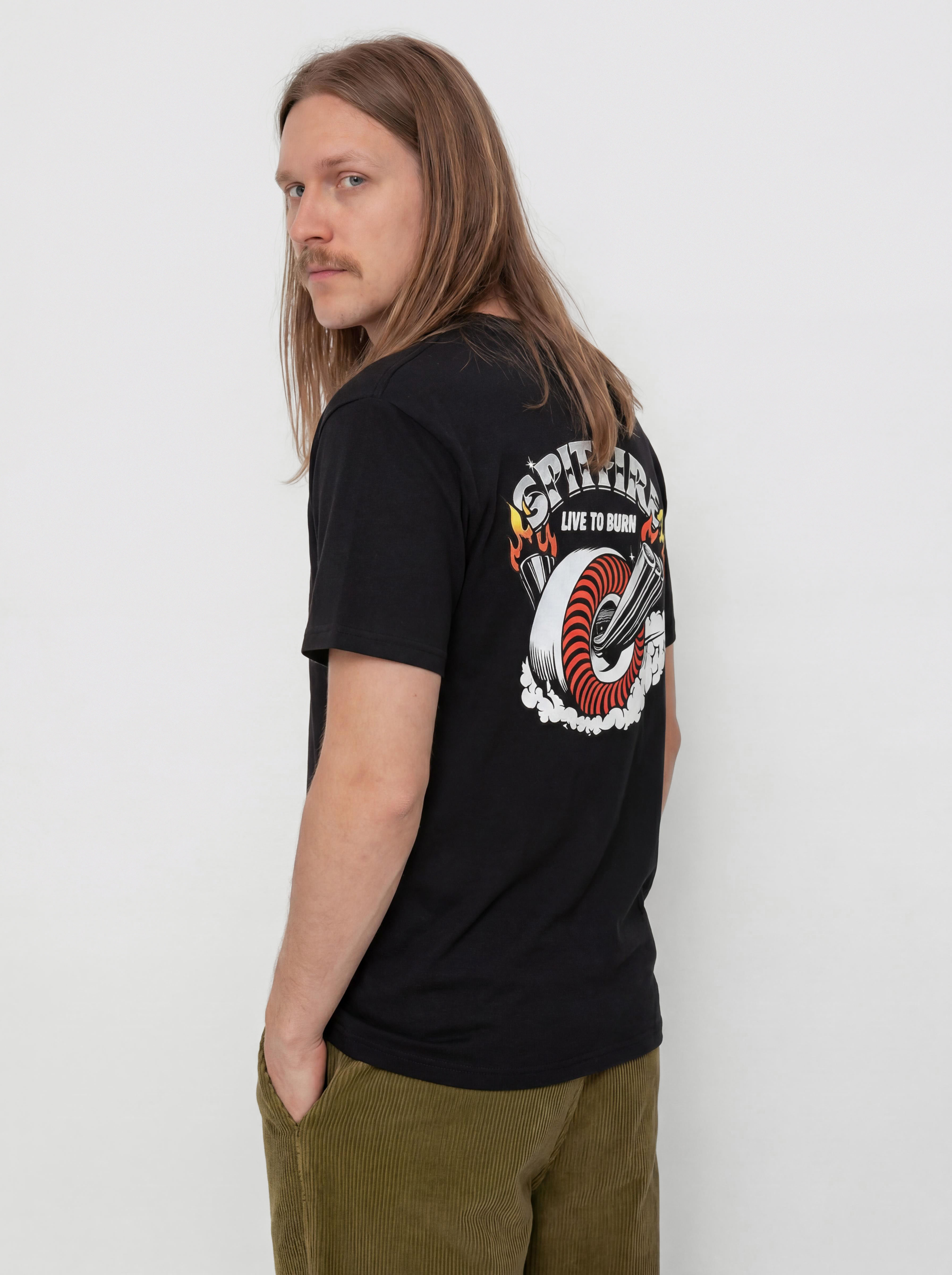 Spitfire Burnout T-Shirt (black w/multi color prints)