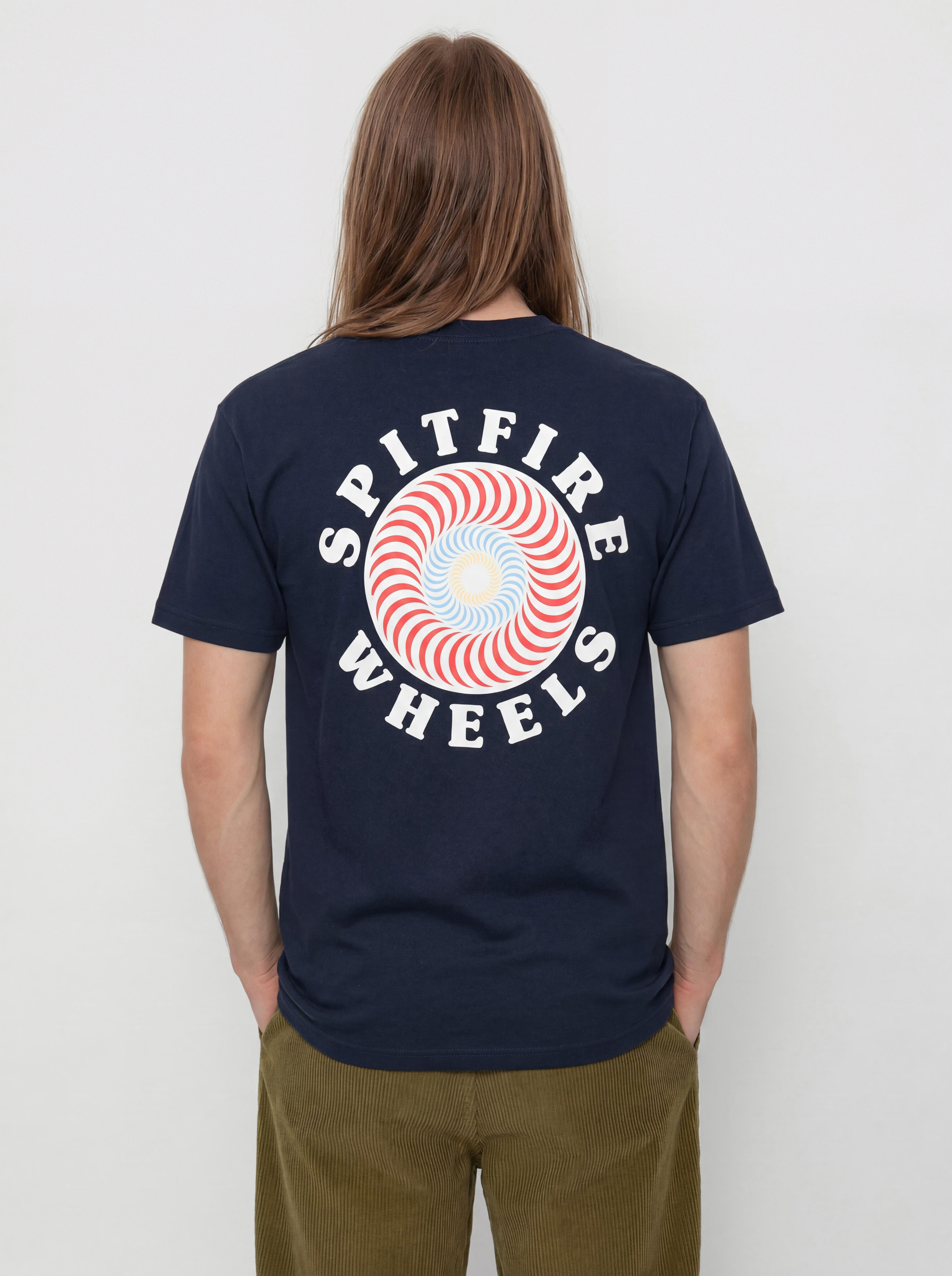 Spitfire Og Classic Fill T-Shirt (true navy/white red yellow & blue prints)