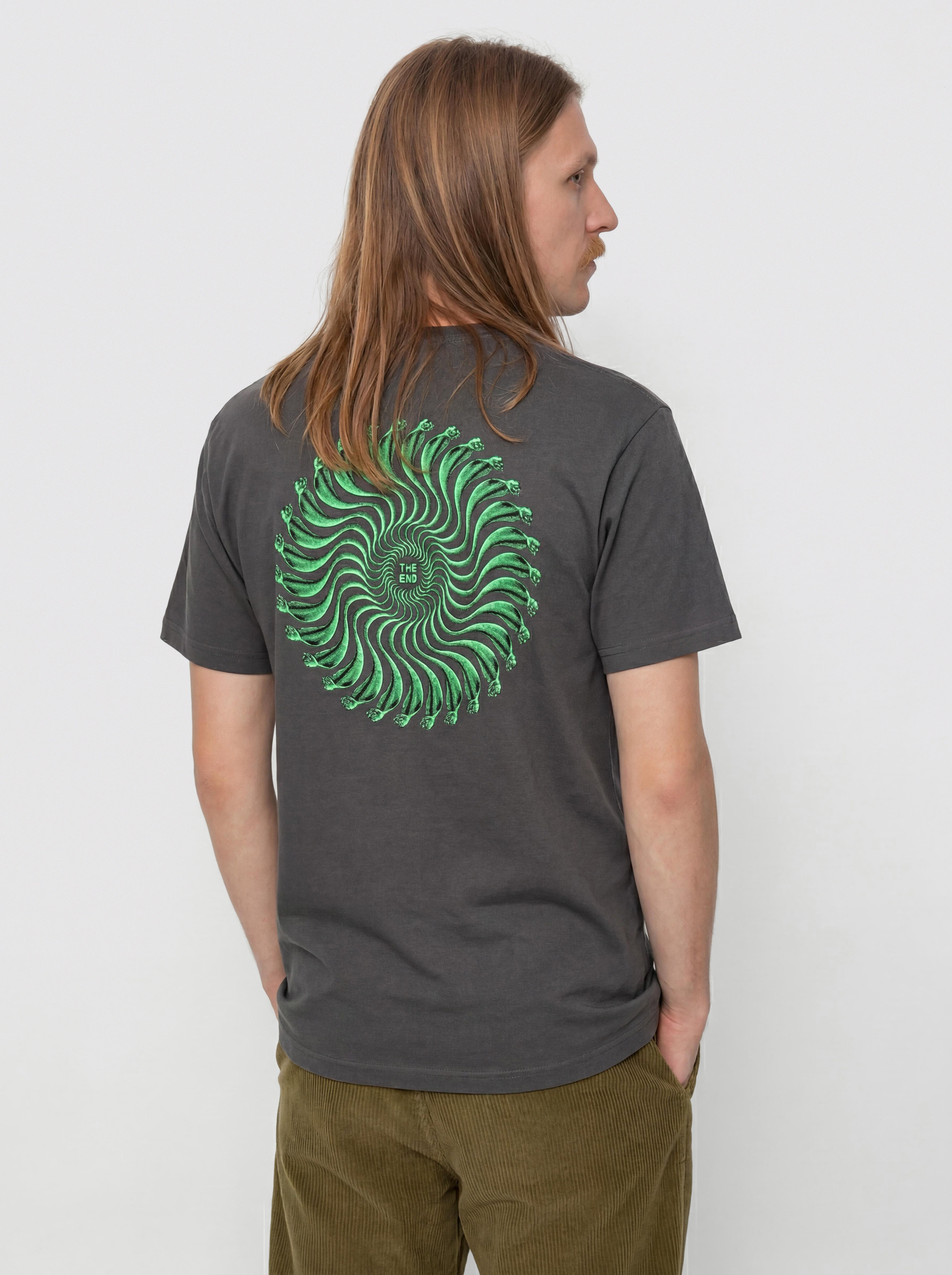Spitfire Snake Classic T-shirt (charcoal solid w/green&black print)