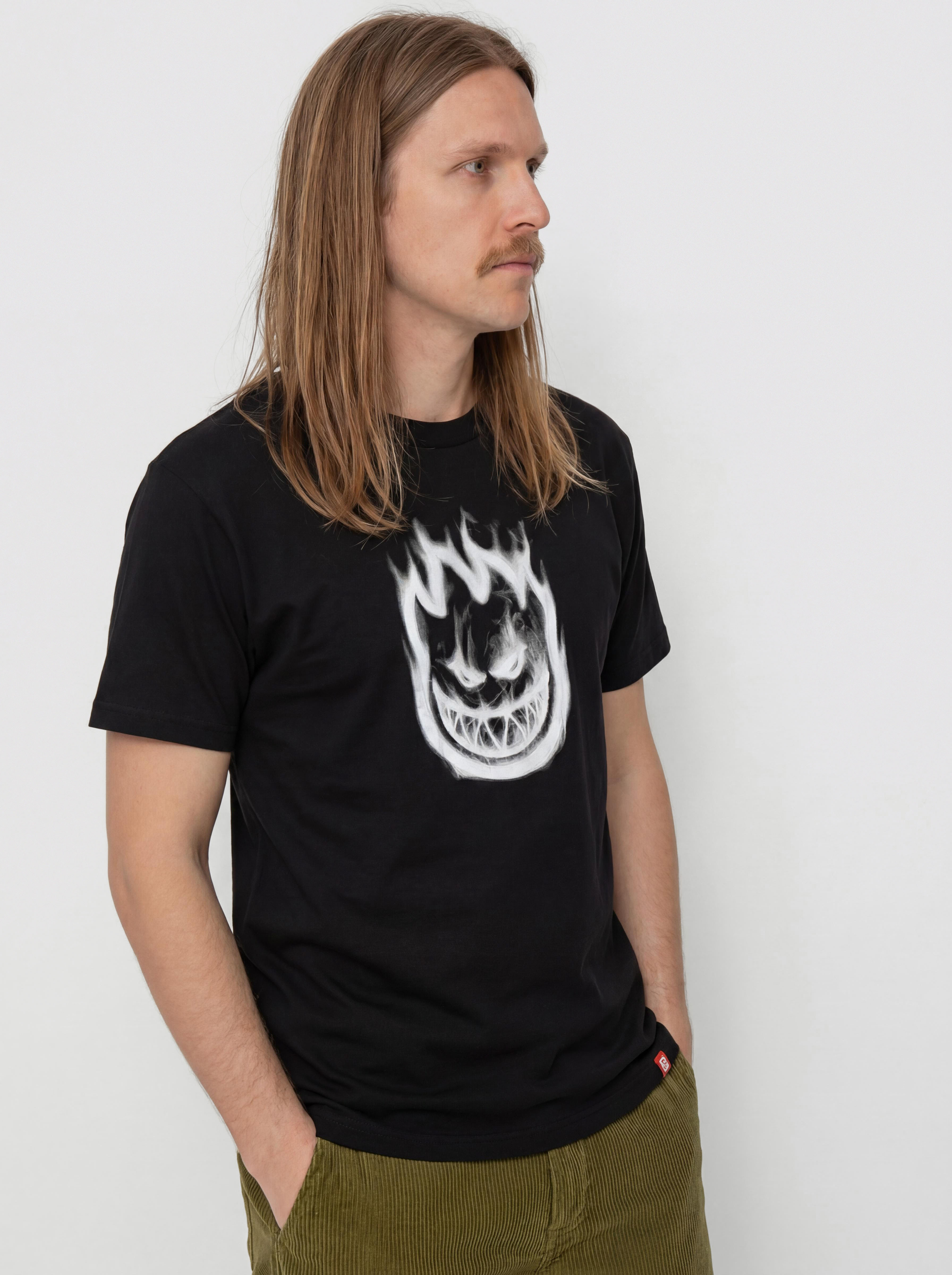 Spitfire Bighead Smoke T-Shirt (black w/white print)