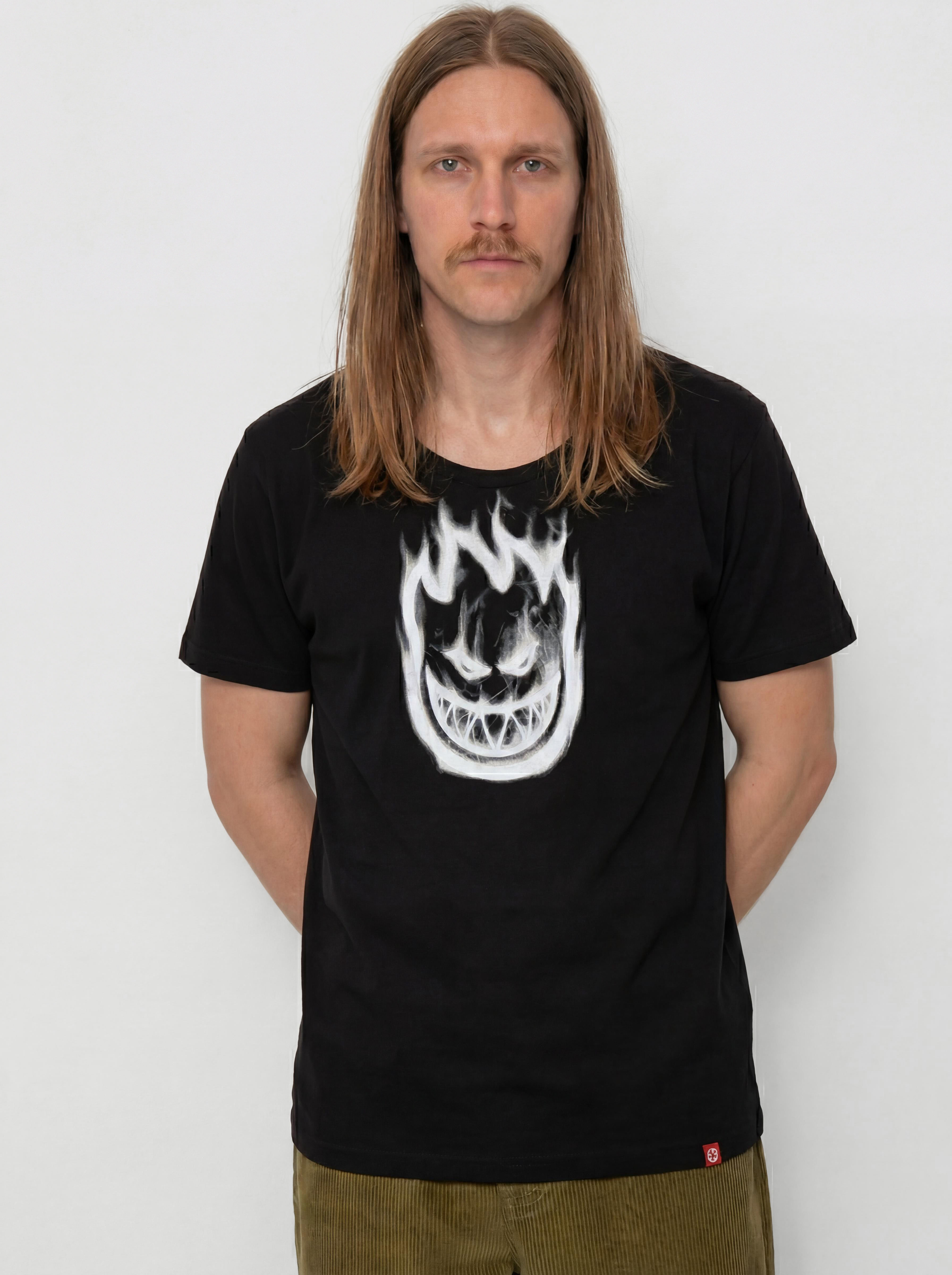 Spitfire Bighead Smoke T-Shirt (black w/white print)