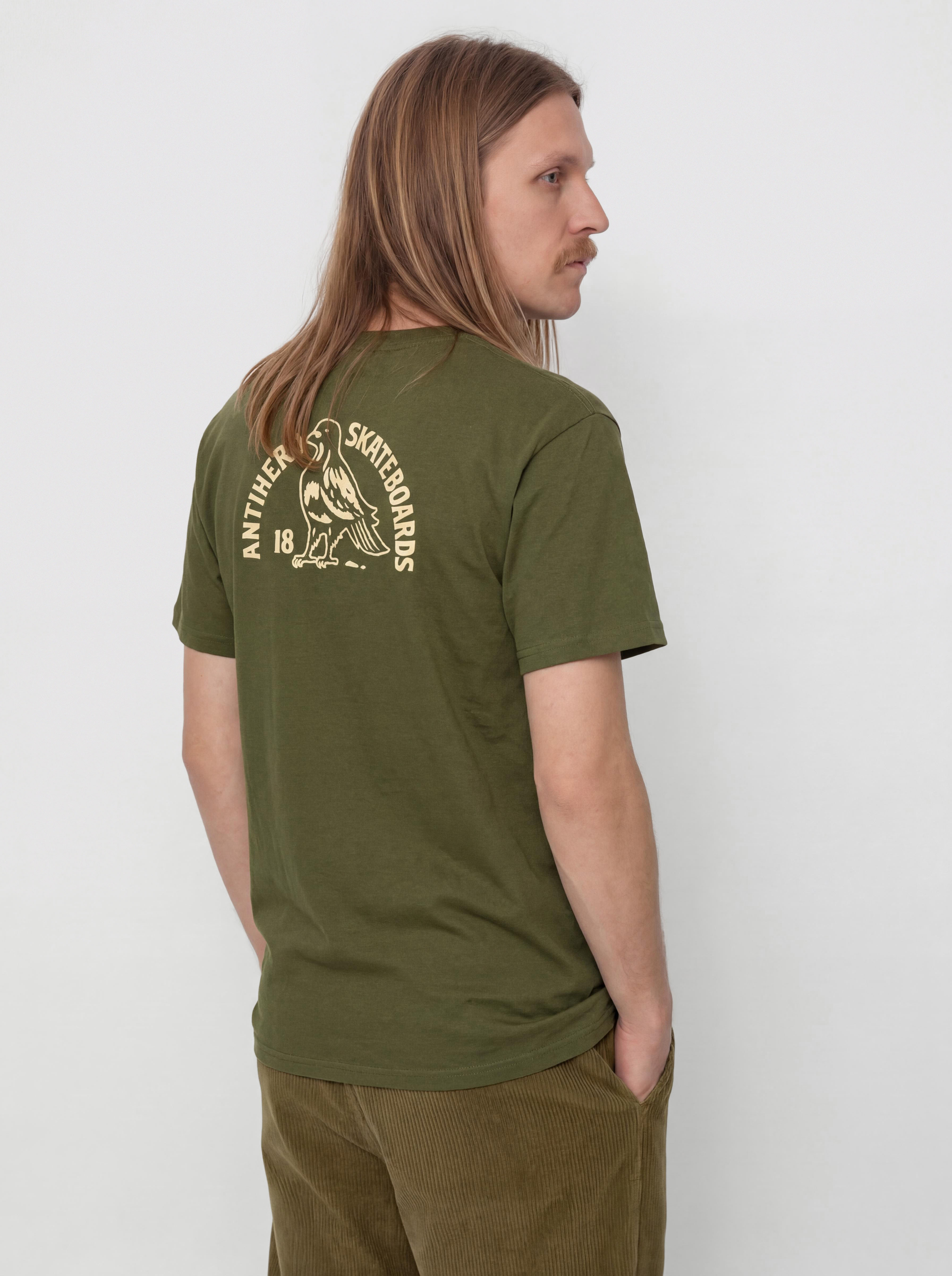 Antihero Clubhouse T-Shirt (olive w/cream prints)