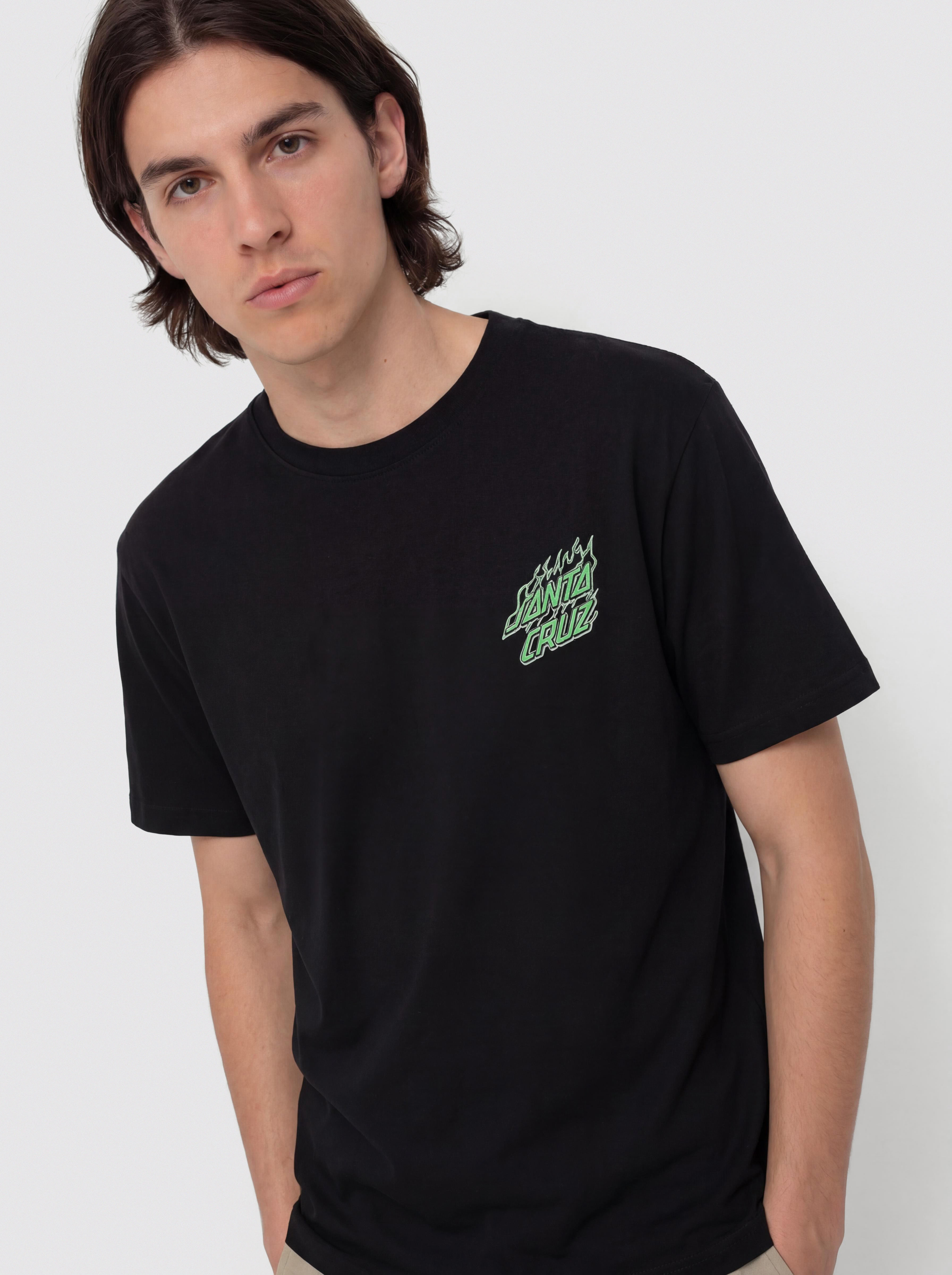 Santa Cruz T-Shirt Wired Flame Dot Chest (black)