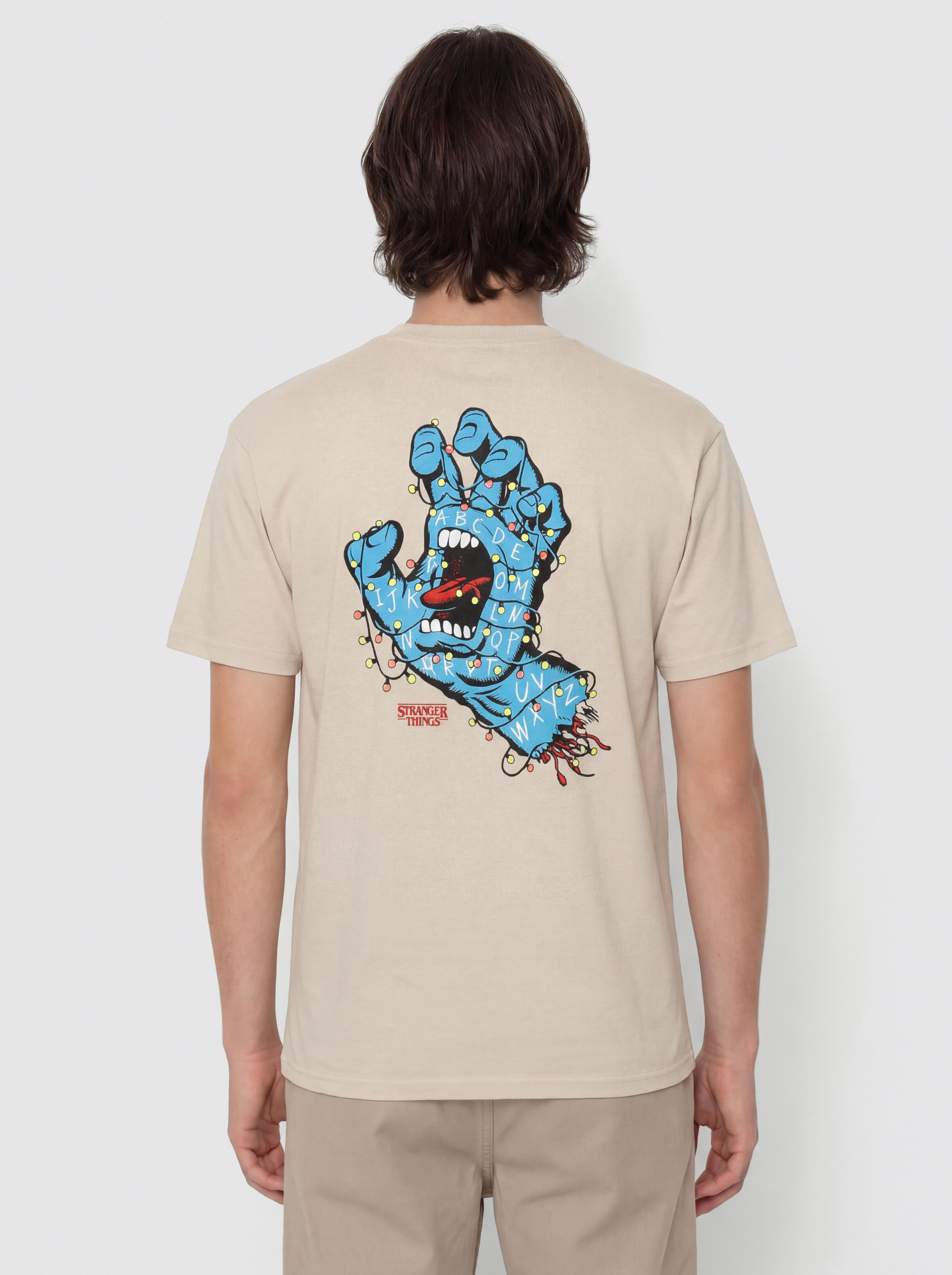 Santa Cruz X Stranger Things Screaming Lights T-Shirt (sand)